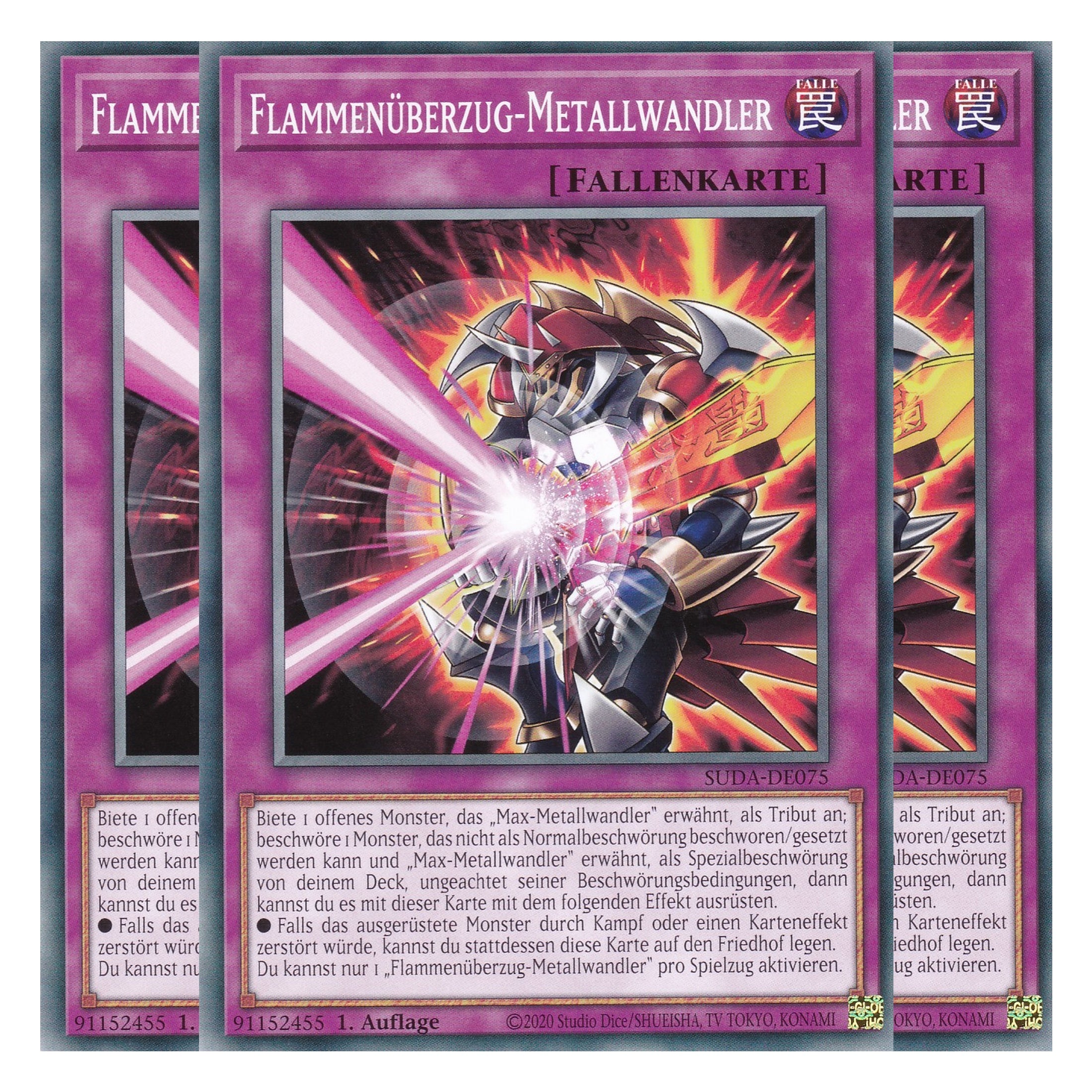 Flammenüberzug Metallwandler - SUDA-DE075 - Common - Deutsch - 1. Auflage - Supreme Darkness - Playset (3 Kopien) - Yu-Gi-Oh!