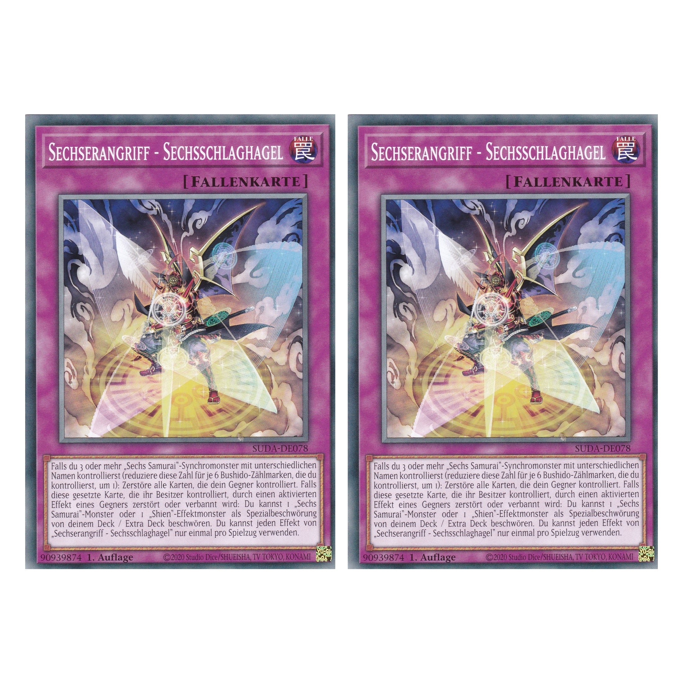 Sechserangriff - Sechsschlaghagel - SUDA-DE078 - Common - Deutsch - 1. Auflage - Supreme Darkness - Duo Set (2 Stück) - Yu-Gi-Oh!