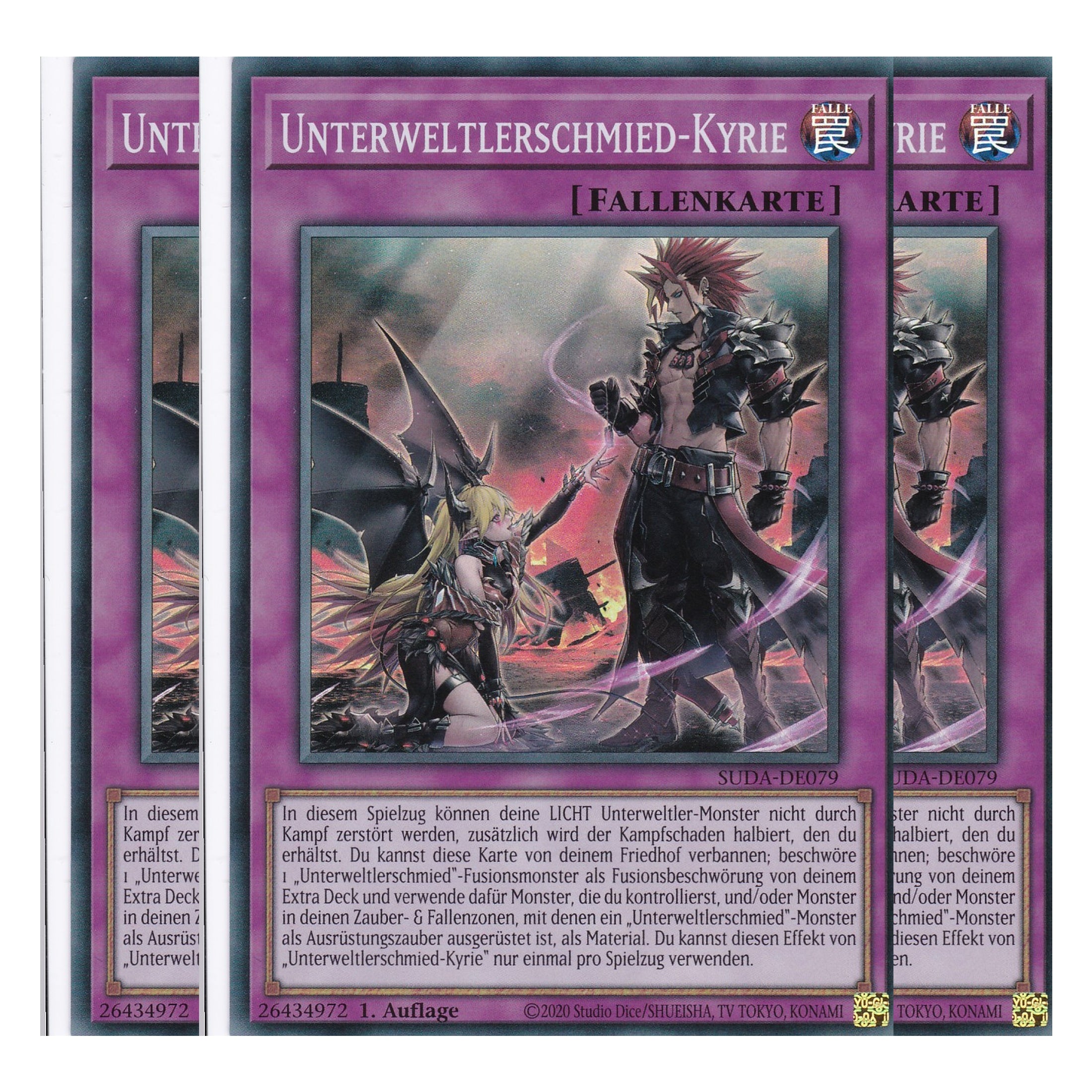 Unterweltlerschmied - Kyrie - SUDA-DE079 - Common - Deutsch - 1. Auflage - Supreme Darkness - Playset (3 Kopien) - Yu-Gi-Oh!