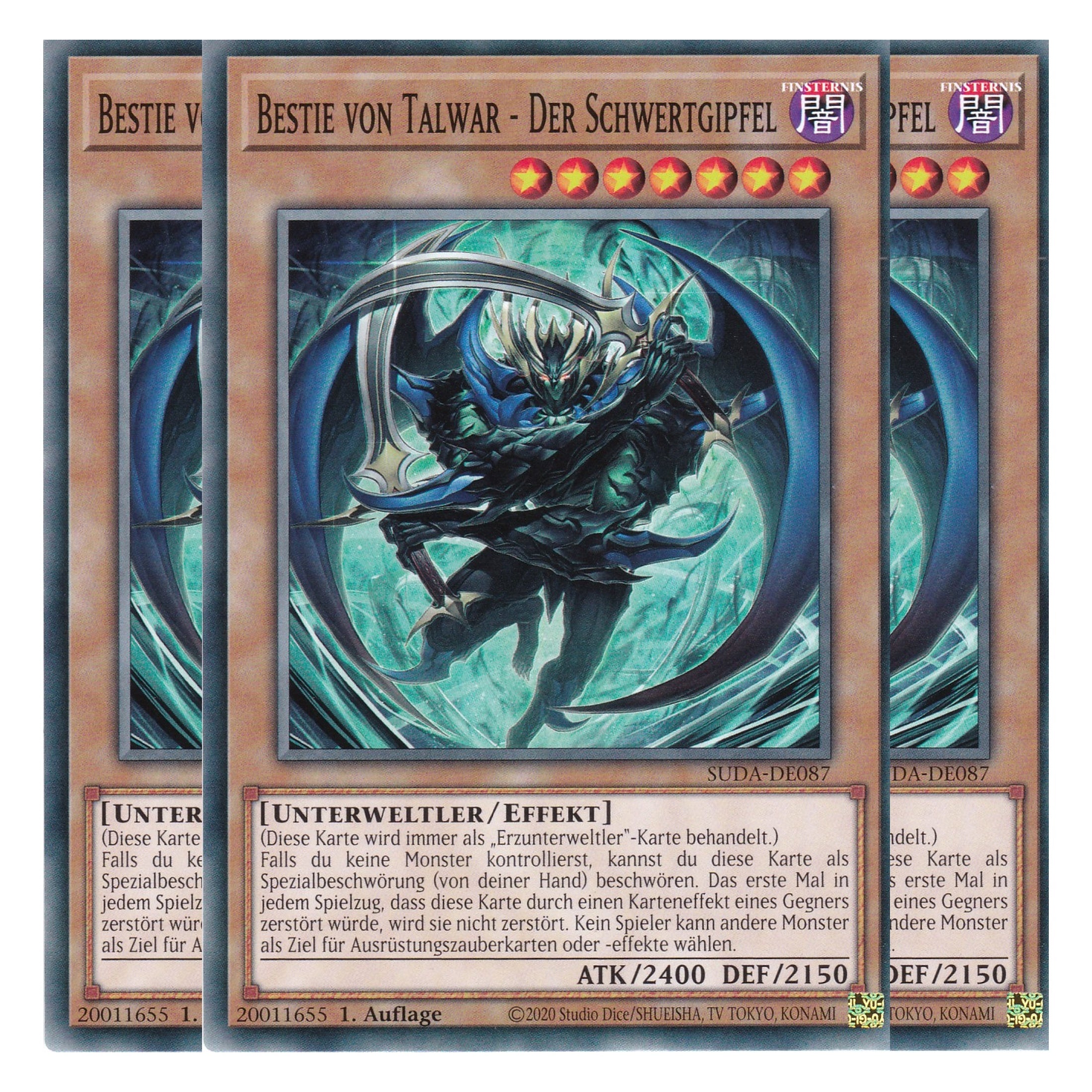 Bestie von Talwar - Der Schwertgipfel - SUDA-DE087 - Common - Deutsch - 1. Auflage - Supreme Darkness - Playset (3 Kopien) - Yu-Gi-Oh!