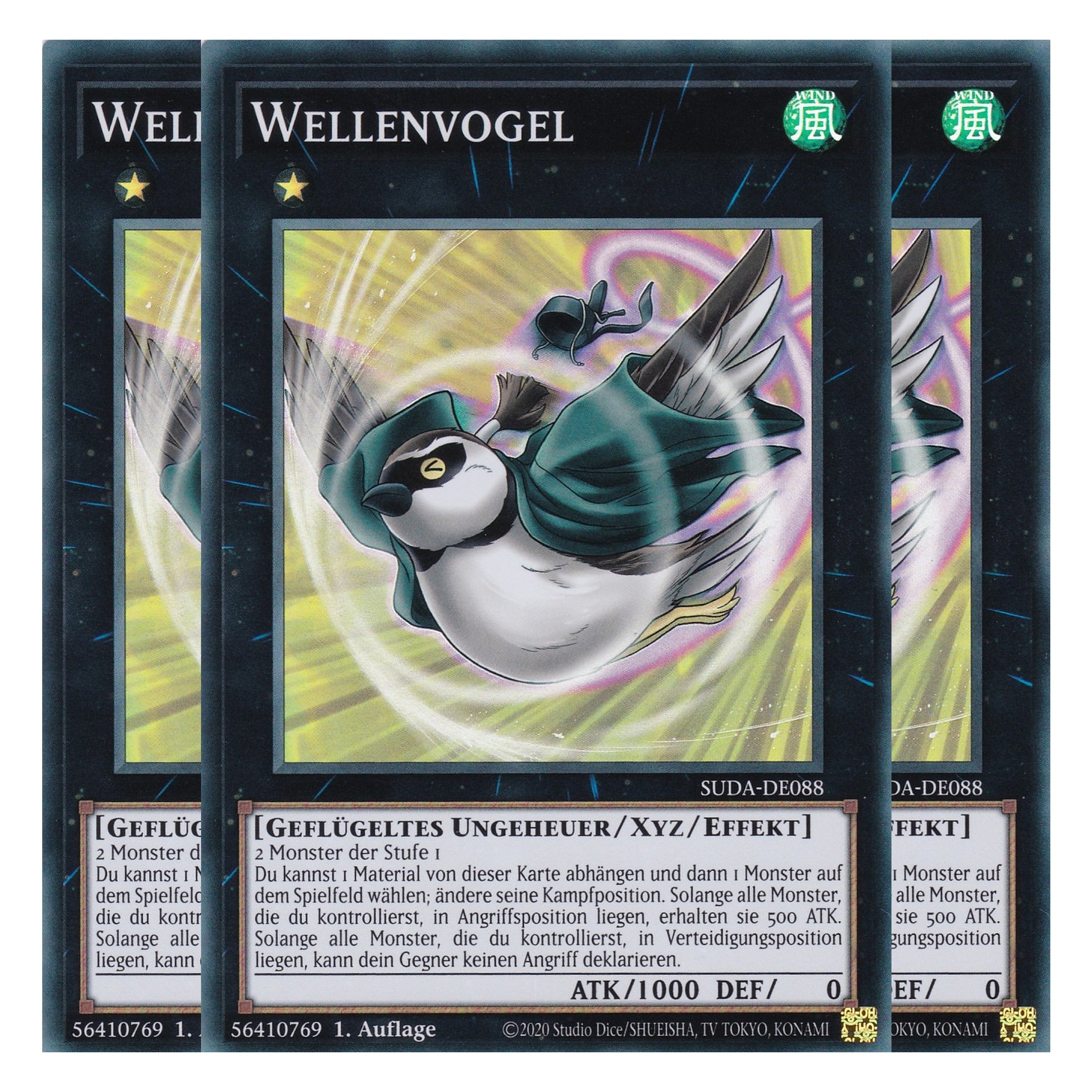 Wellenvogel - SUDA-DE088 - Super Rare - Deutsch - 1. Auflage - Supreme Darkness - Playset (3 Kopien) - Yu-Gi-Oh!