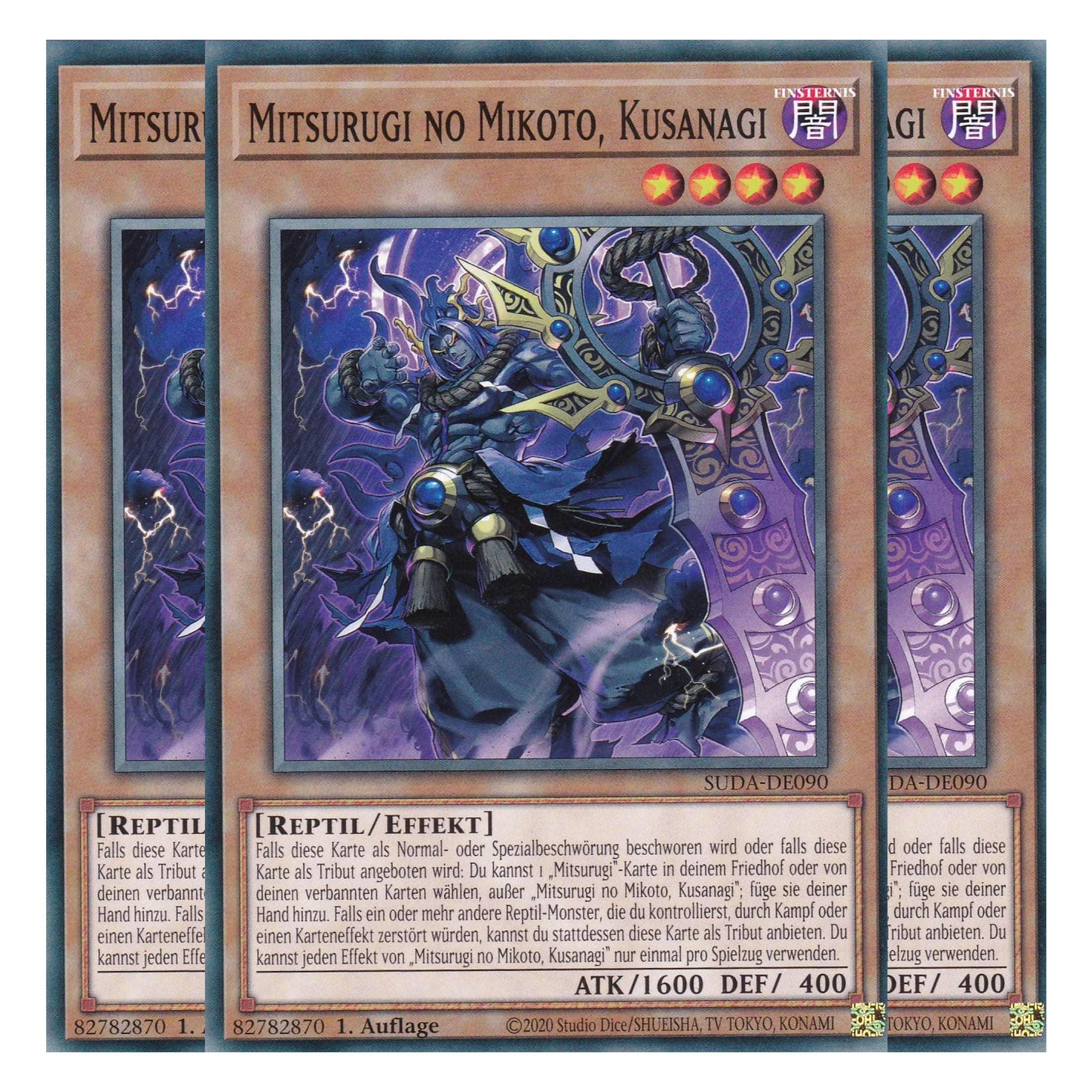Mitsurugi no Mikoto Kusanagi - SUDA-DE090 - Common - Deutsch - 1. Auflage - Supreme Darkness - Playset (3 Kopien) - Yu-Gi-Oh!