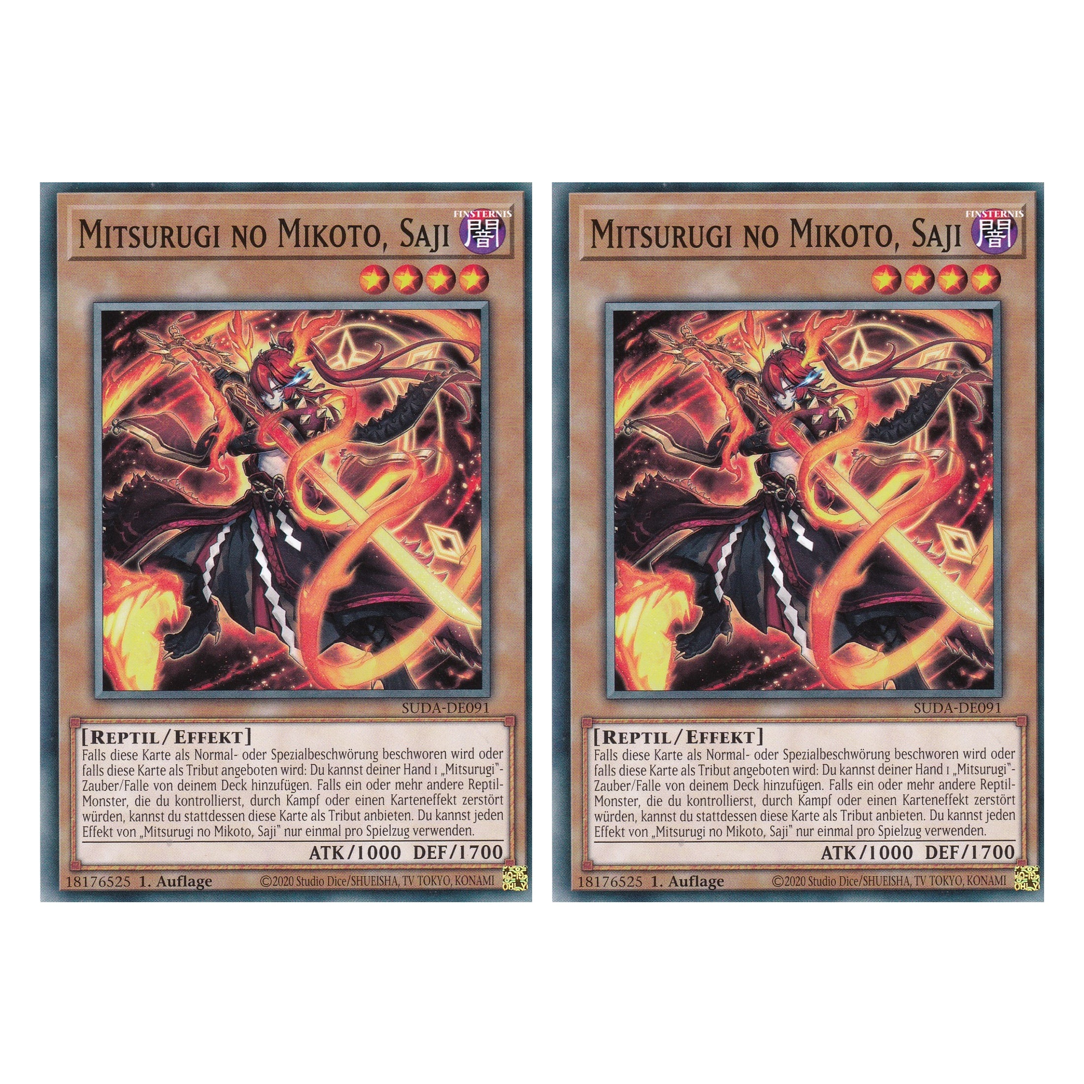 Mitsurugi no Mikoto Saji - SUDA-DE091 - Common - Deutsch - 1. Auflage - Supreme Darkness - Duo Set (2 Stück) - Yu-Gi-Oh!