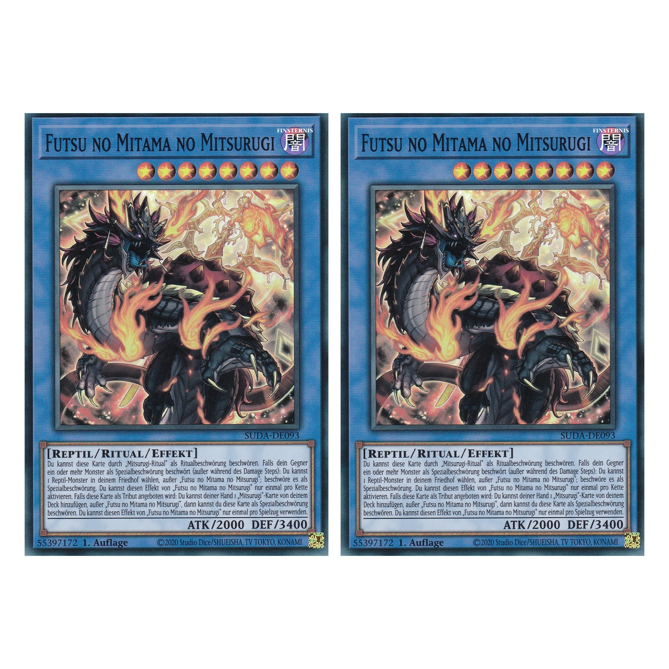 Futsu no Mitama no Mitsurugi - SUDA-DE093 - Super Rare - Deutsch - 1. Auflage - Supreme Darkness - Duo Set (2 Stück) - Yu-Gi-Oh!