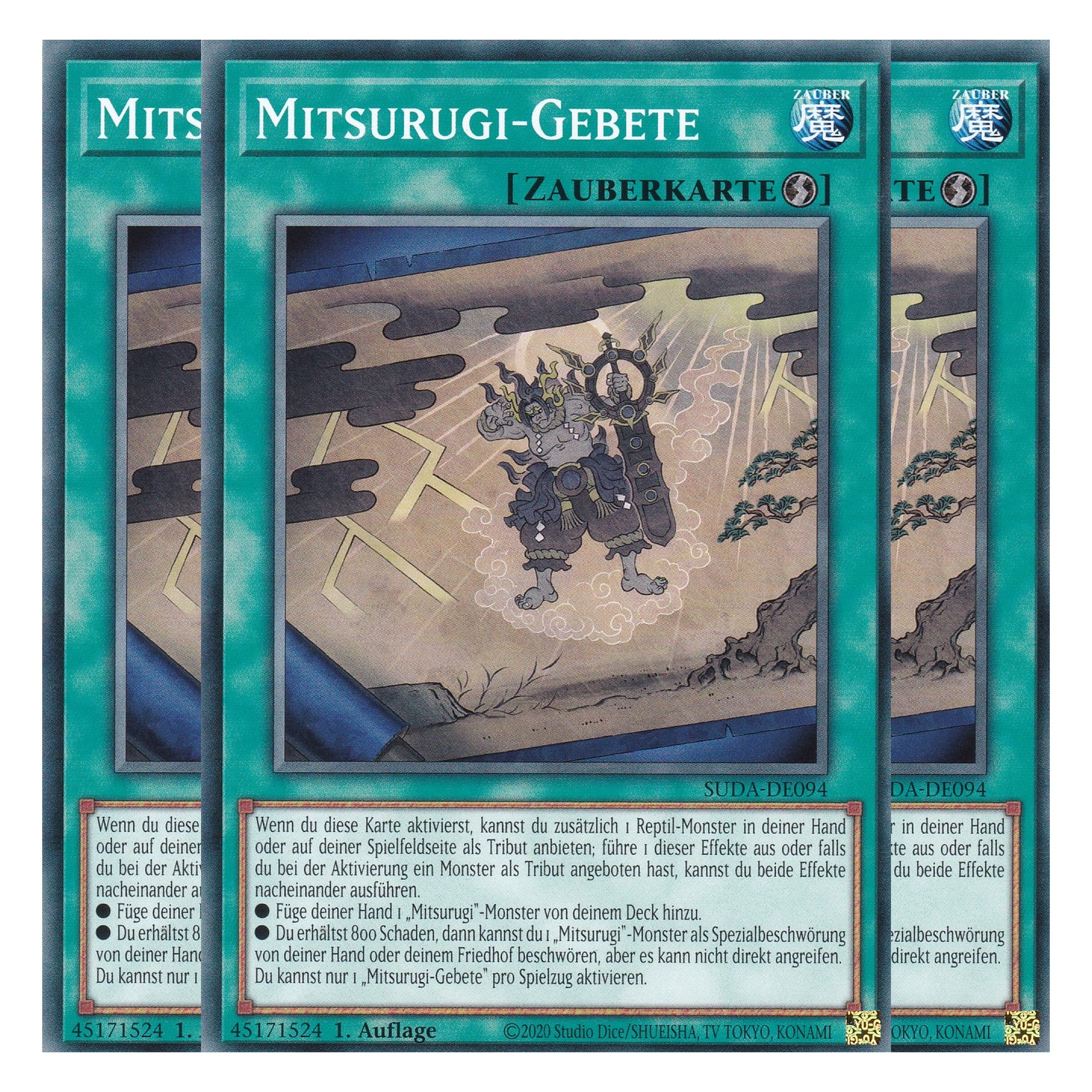 Mitsurugi Gebete - SUDA-DE094 - Common - Deutsch - 1. Auflage - Supreme Darkness - Playset (3 Kopien) - Yu-Gi-Oh!