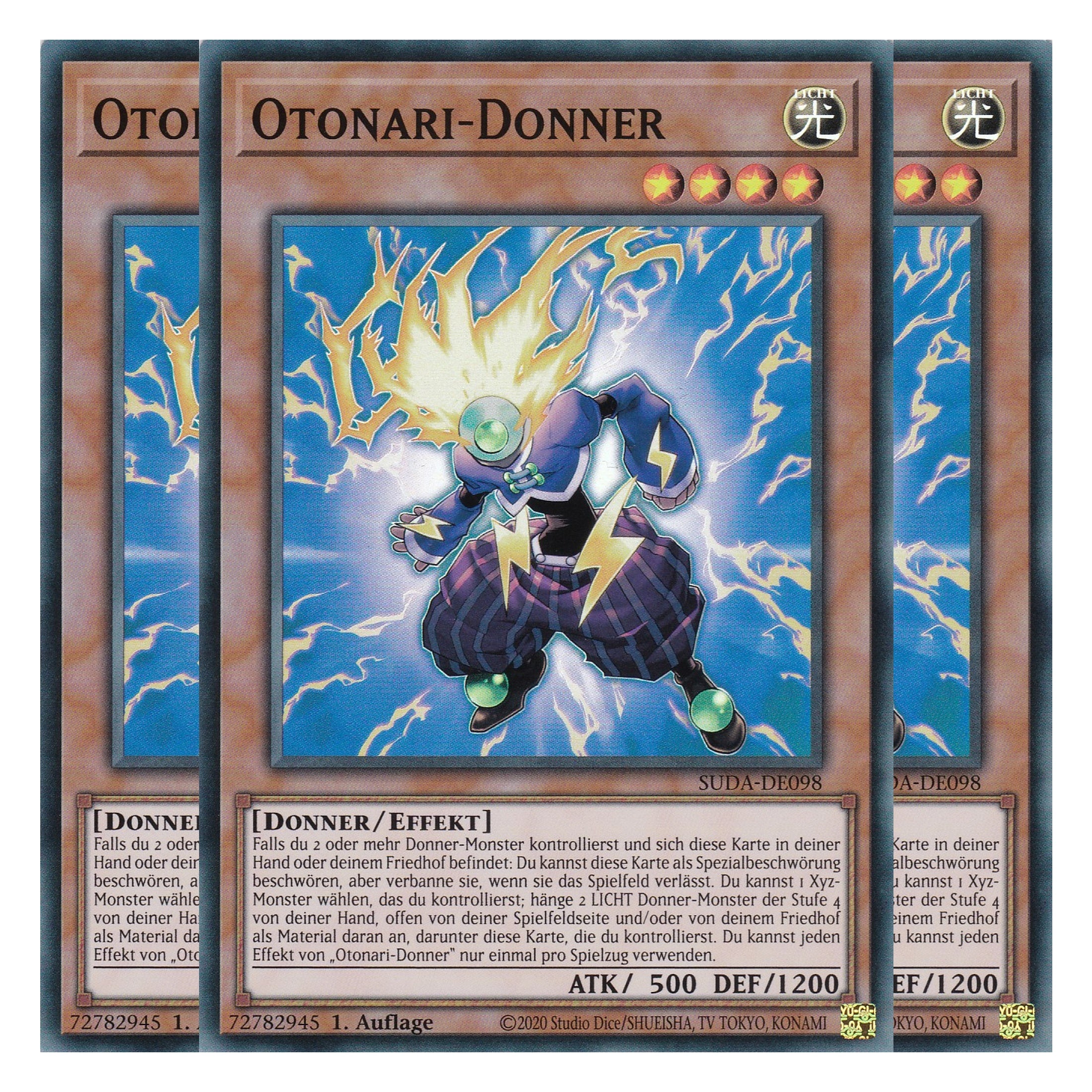 Otonari Donner - SUDA-DE098 - Super Rare - Deutsch - 1. Auflage - Supreme Darkness - Playset (3 Kopien) - Yu-Gi-Oh!