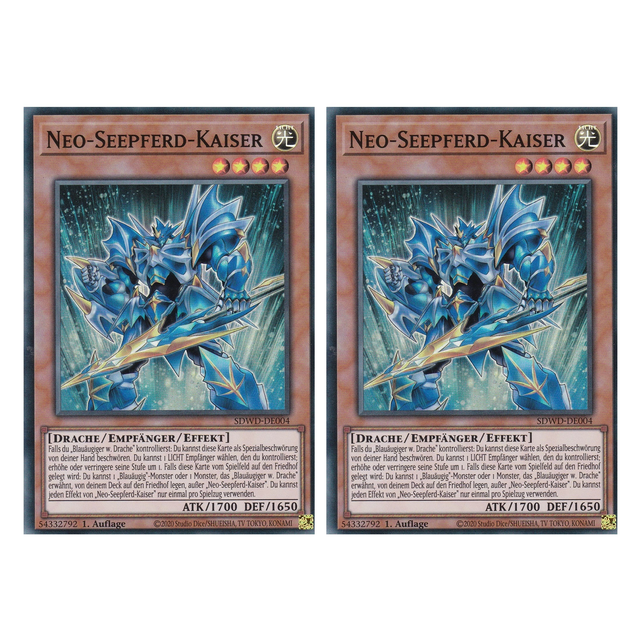 Neo-Seepferd-Kaiser - SDWD-DE004 - Super Rare - Deutsch - 1. Auflage - Structure Deck: Blue Eyes White Destiny - Duo Set (2 Stück) - Yu-Gi-Oh!