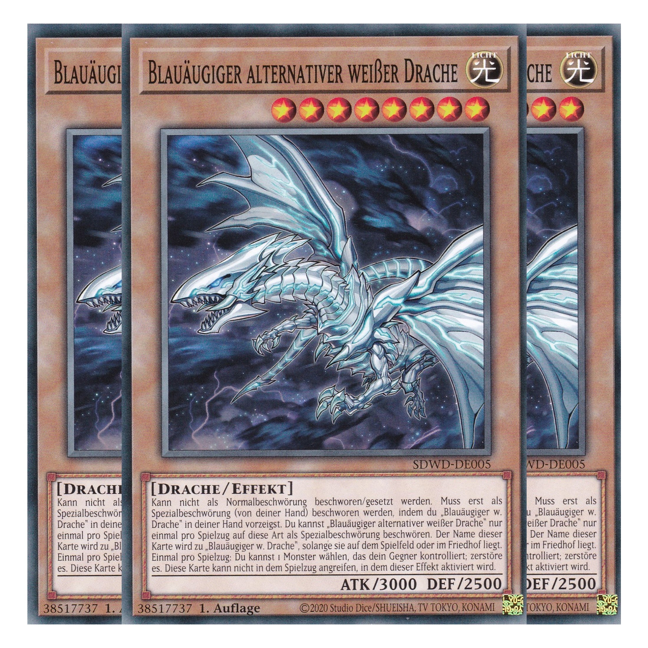 Blauäugiger alternativer weißer Drache - SDWD-DE005 - Common - Deutsch - 1. Auflage - Structure Deck: Blue Eyes White Destiny - Playset (3 Kopien) - Yu-Gi-Oh!