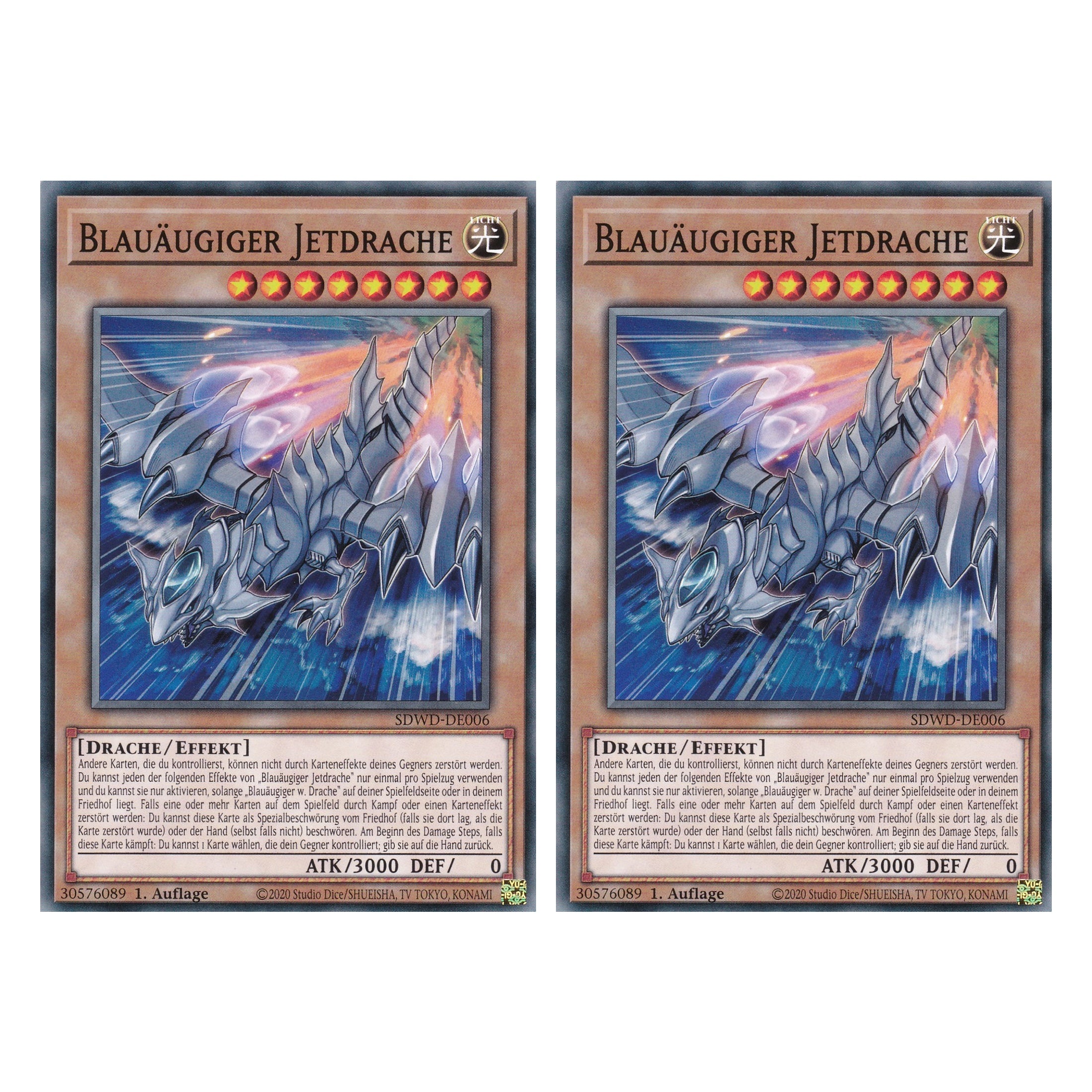 Blauäugiger Jetdrache - SDWD-DE006 - Common - Deutsch - 1. Auflage - Structure Deck: Blue Eyes White Destiny - Duo Set (2 Stück) - Yu-Gi-Oh!