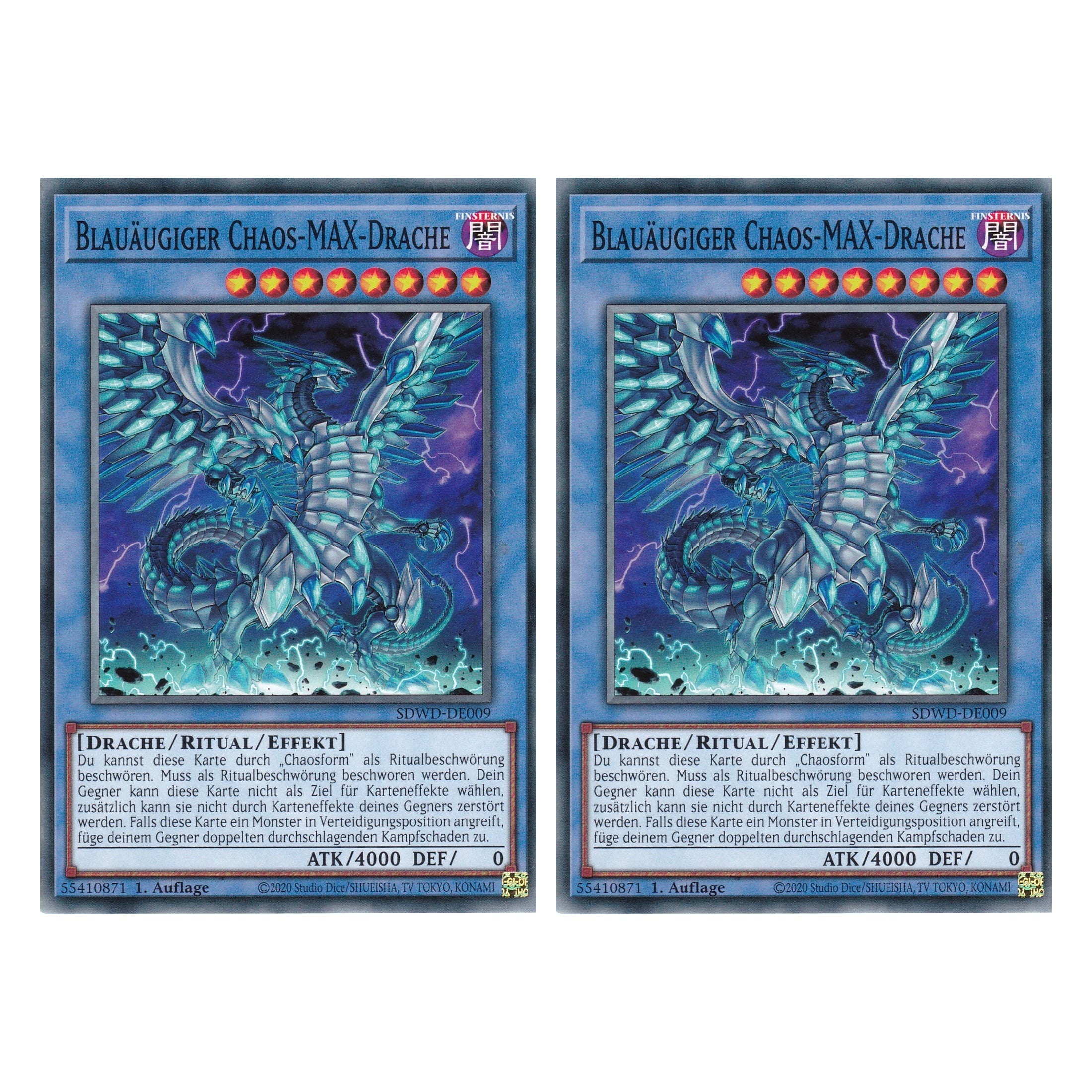 Blauäugiger Chaos-MAX-Drache - SDWD-DE009 - Common - Deutsch - 1. Auflage - Structure Deck: Blue Eyes White Destiny - Duo Set (2 Stück) - Yu-Gi-Oh!