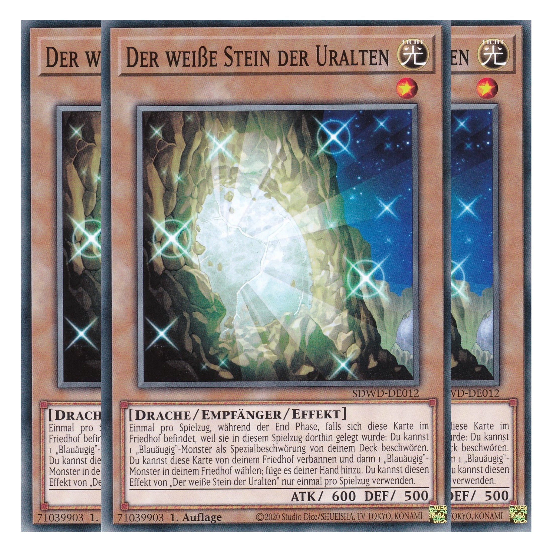 Der weiße Stein der Uralten - SDWD-DE012 - Common - Deutsch - 1. Auflage - Structure Deck: Blue Eyes White Destiny - Playset (3 Kopien) - Yu-Gi-Oh!