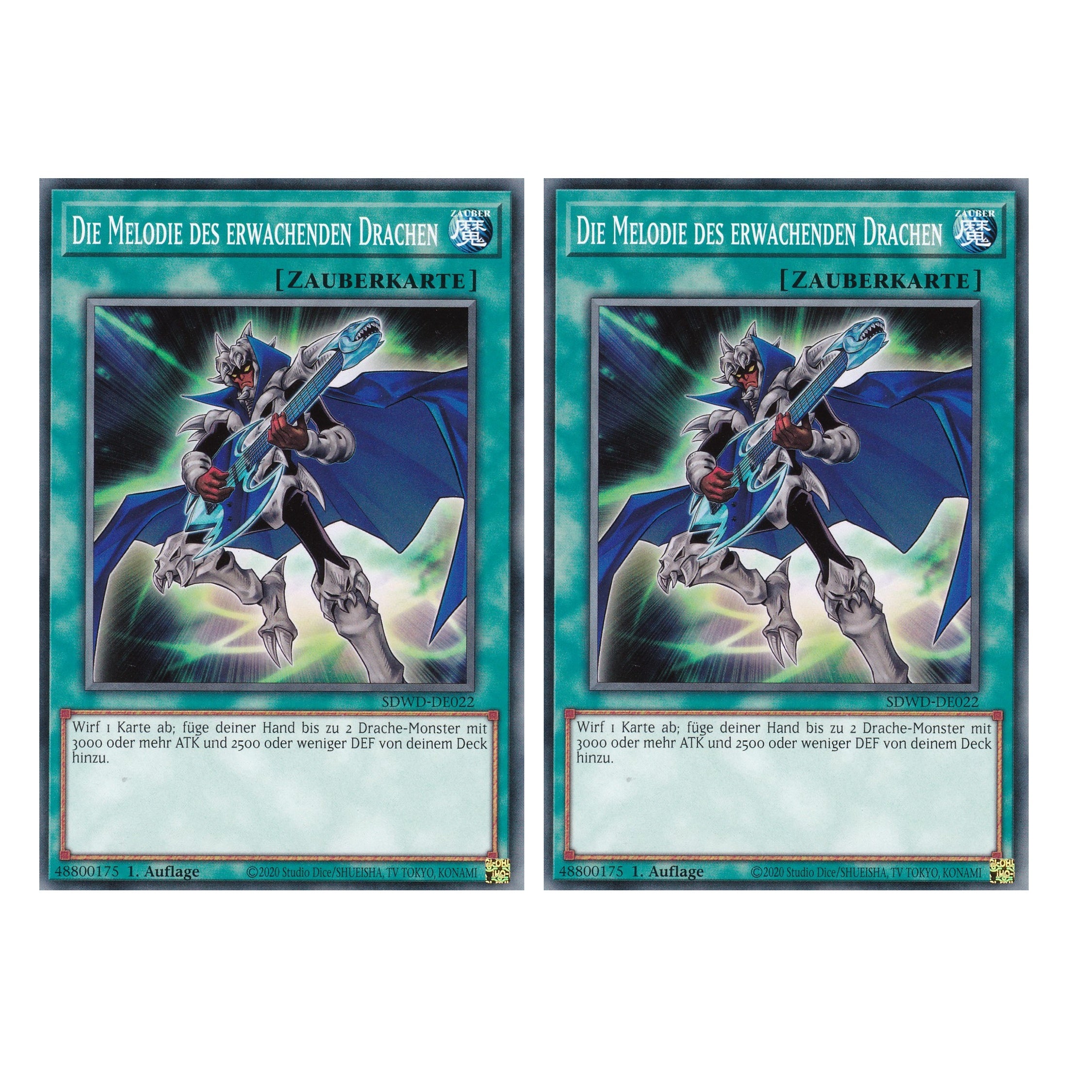 Die Melodie des erwachenden Drachen - SDWD-DE022 - Common - Deutsch - 1. Auflage - Structure Deck: Blue Eyes White Destiny - Duo Set (2 Stück) - Yu-Gi-Oh!