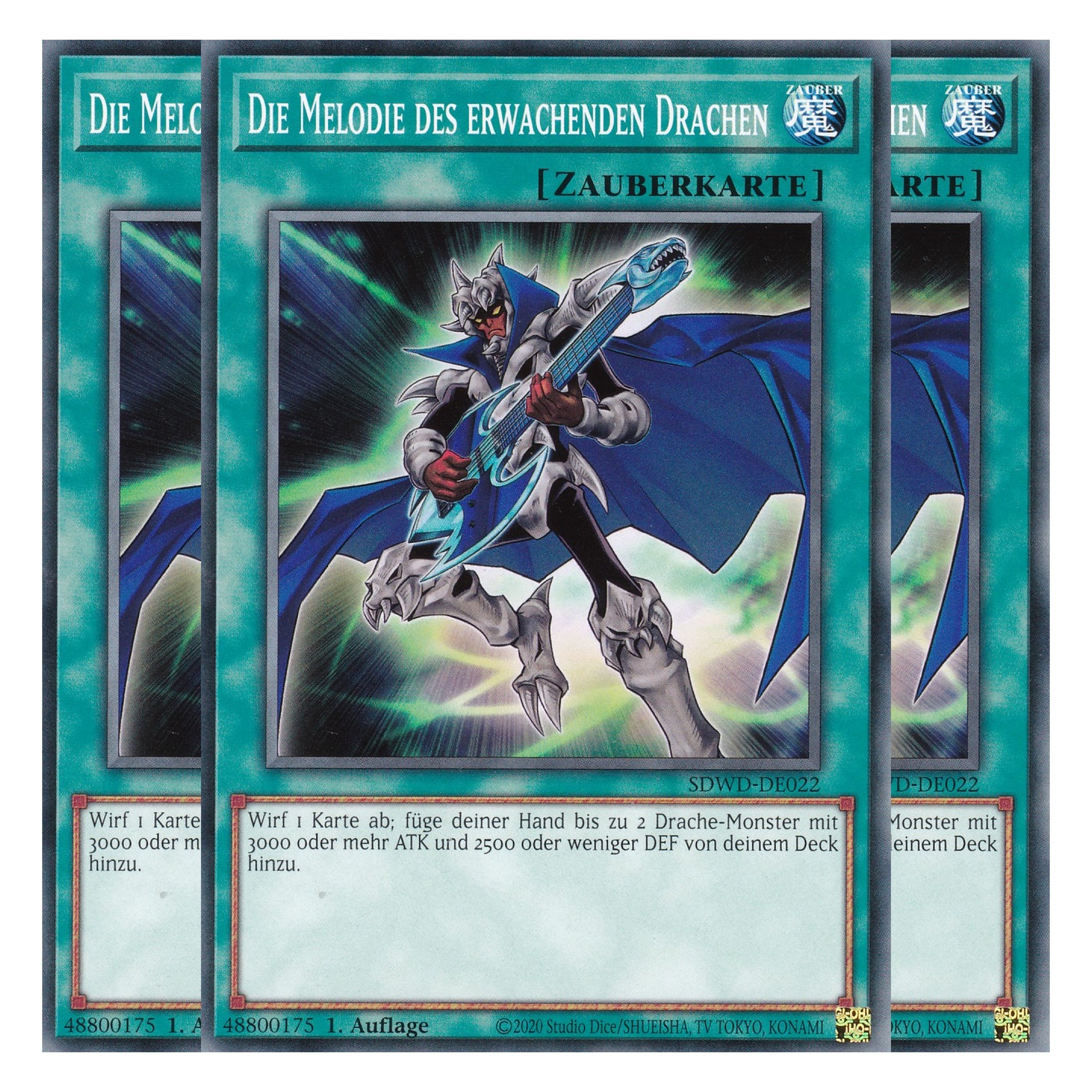 Die Melodie des erwachenden Drachen - SDWD-DE022 - Common - Deutsch - 1. Auflage - Structure Deck: Blue Eyes White Destiny - Playset (3 Kopien) - Yu-Gi-Oh!
