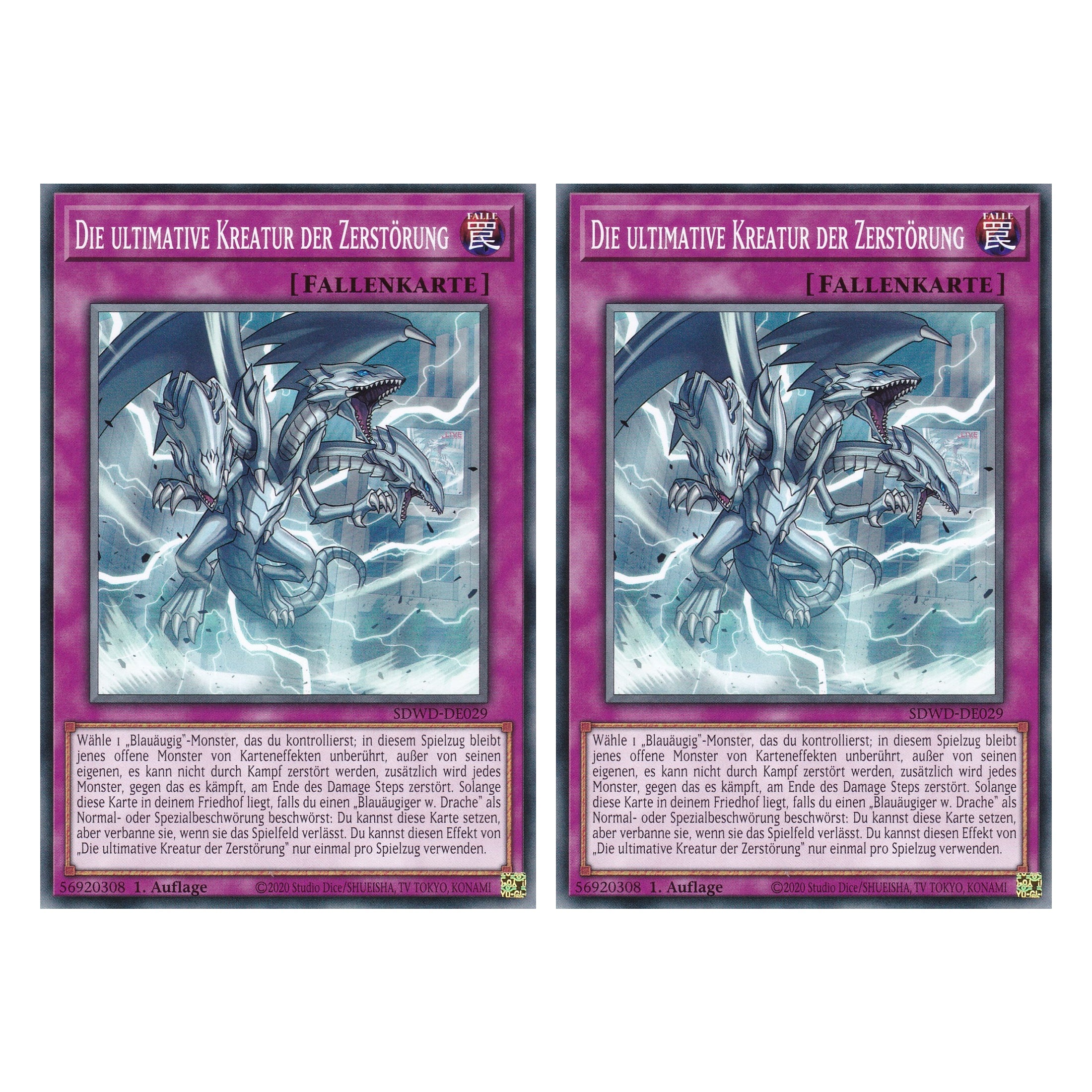 Die ultimative Kreatur der Zerstörung - SDWD-DE029 - Common - Deutsch - 1. Auflage - Structure Deck: Blue Eyes White Destiny - Duo Set (2 Stück) - Yu-Gi-Oh!