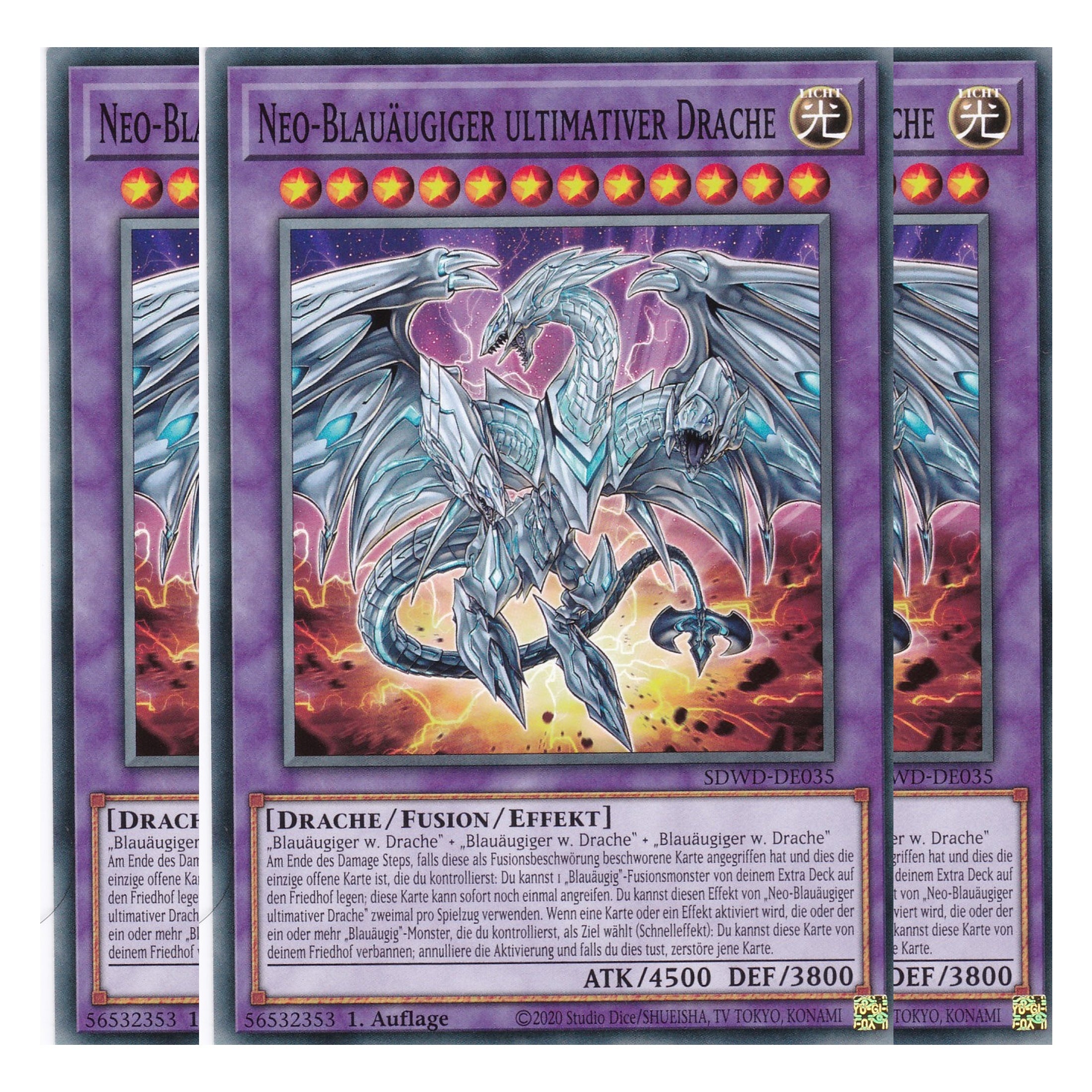 Neo-Blauäugiger ultimativer Drache - SDWD-DE035 - Common - Deutsch - 1. Auflage - Structure Deck: Blue Eyes White Destiny - Playset (3 Kopien) - Yu-Gi-Oh!