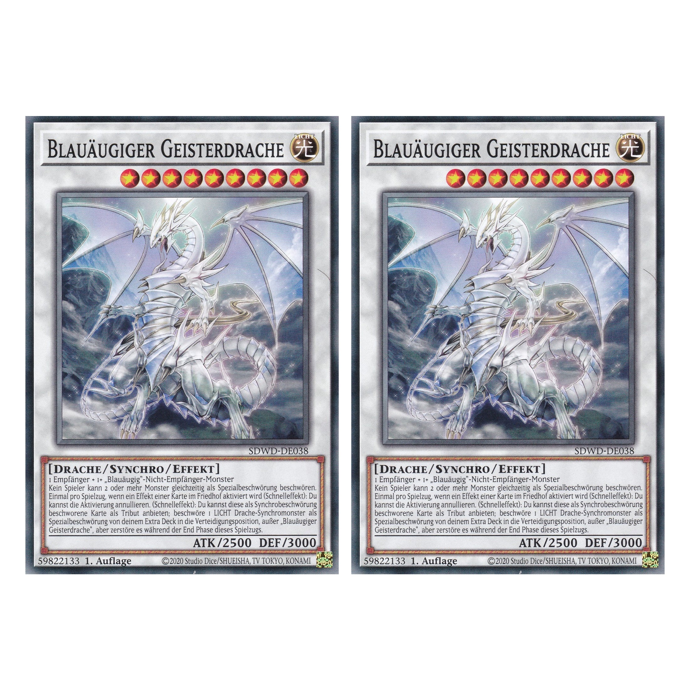 Blauäugiger Geisterdrache - SDWD-DE038 - Common - Deutsch - 1. Auflage - Structure Deck: Blue Eyes White Destiny - Duo Set (2 Stück) - Yu-Gi-Oh!