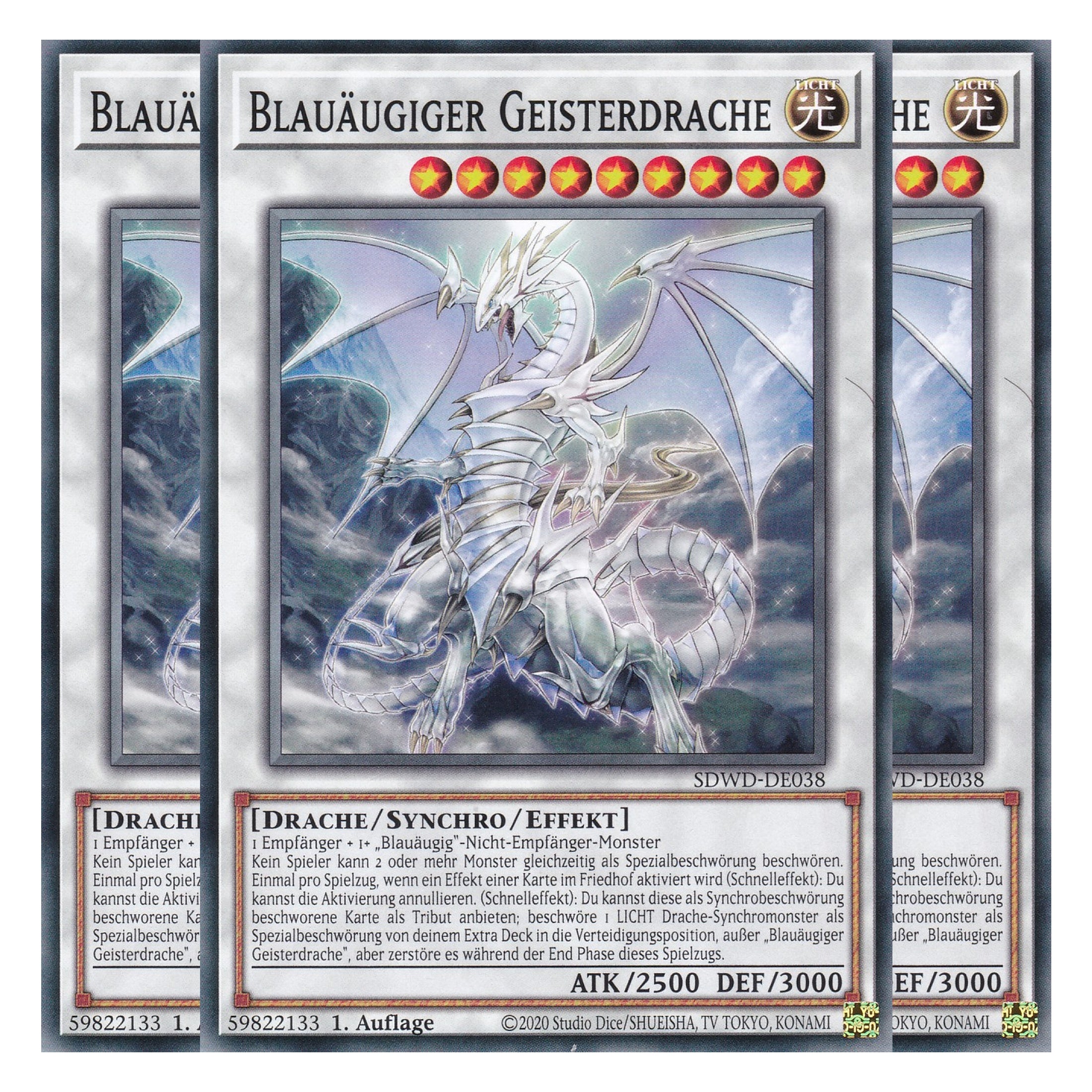 Blauäugiger Geisterdrache - SDWD-DE038 - Common - Deutsch - 1. Auflage - Structure Deck: Blue Eyes White Destiny - Playset (3 Kopien) - Yu-Gi-Oh!