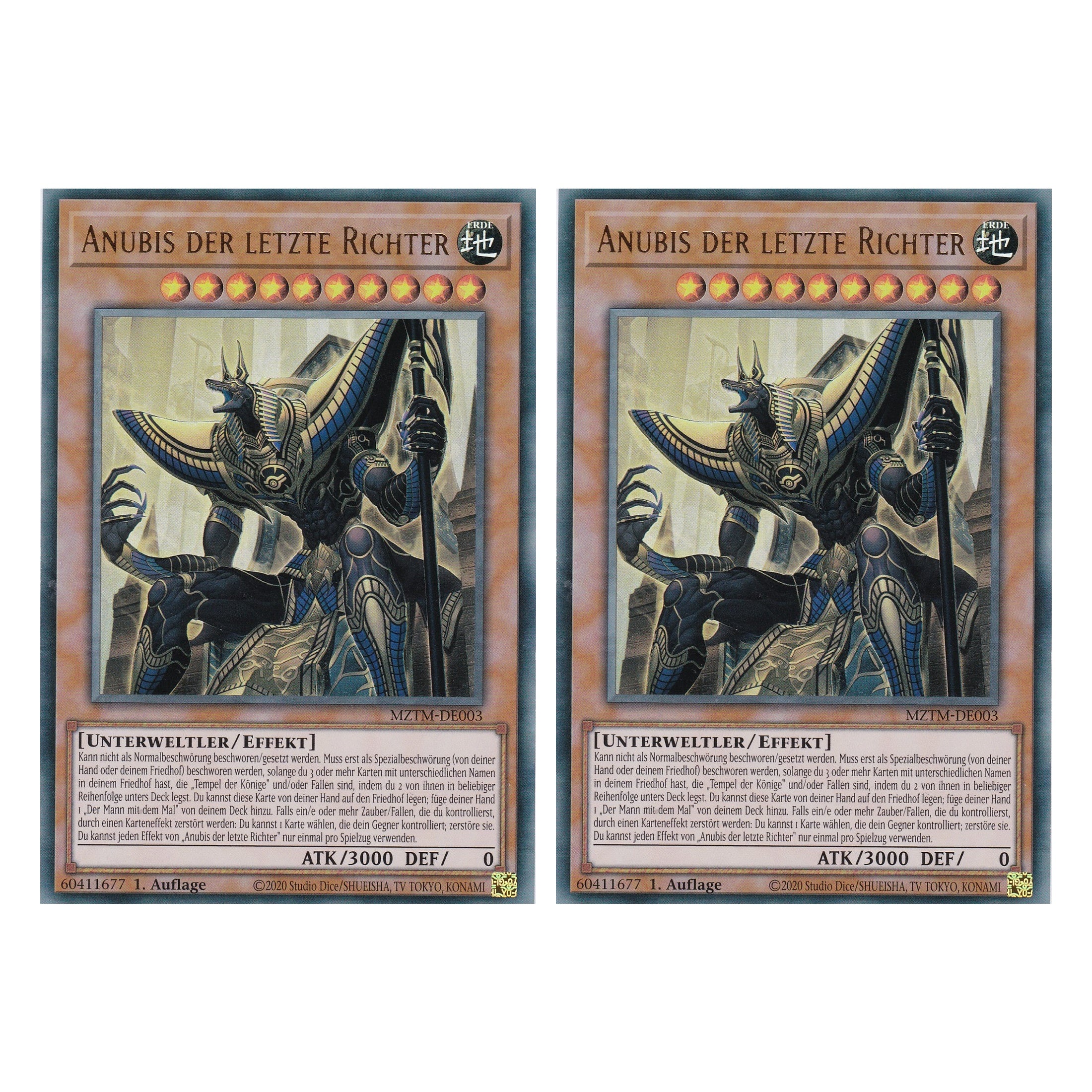 Anubis der letzte Richter - MZTM-DE003 - Ultra Rare - Deutsch - 1. Auflage - Maze of the Master - Duo Set (2 Stück) - Yu-Gi-Oh!