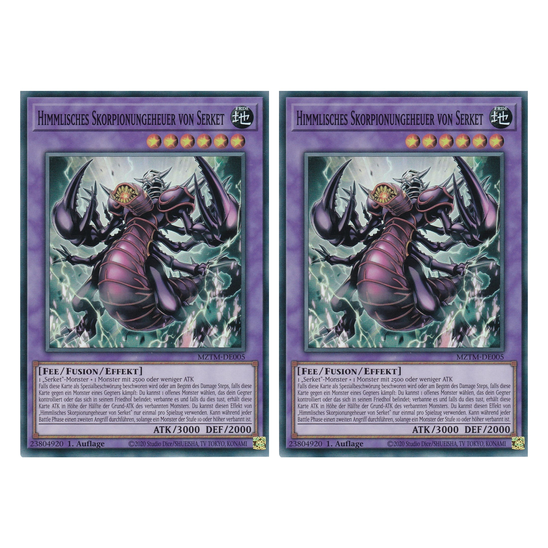 Göttliches Skorpion-Biest von Serket - MZTM-DE005 - Super Rare - Deutsch - 1. Auflage - Maze of the Master - Duo Set (2 Stück) - Yu-Gi-Oh!