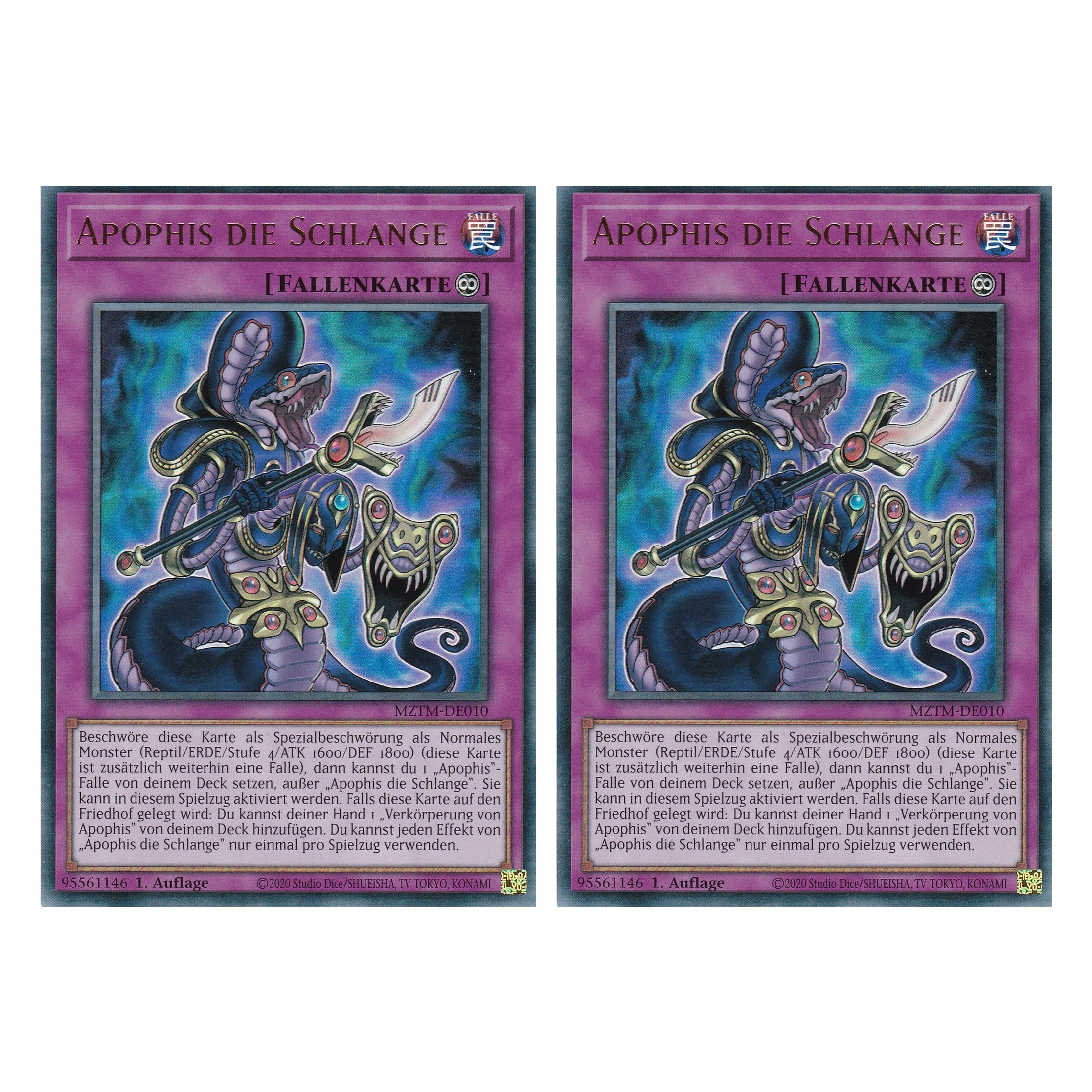 Apophis die Schlange - MZTM-DE010 - Ultra Rare - Deutsch - 1. Auflage - Maze of the Master - Duo Set (2 Stück) - Yu-Gi-Oh!