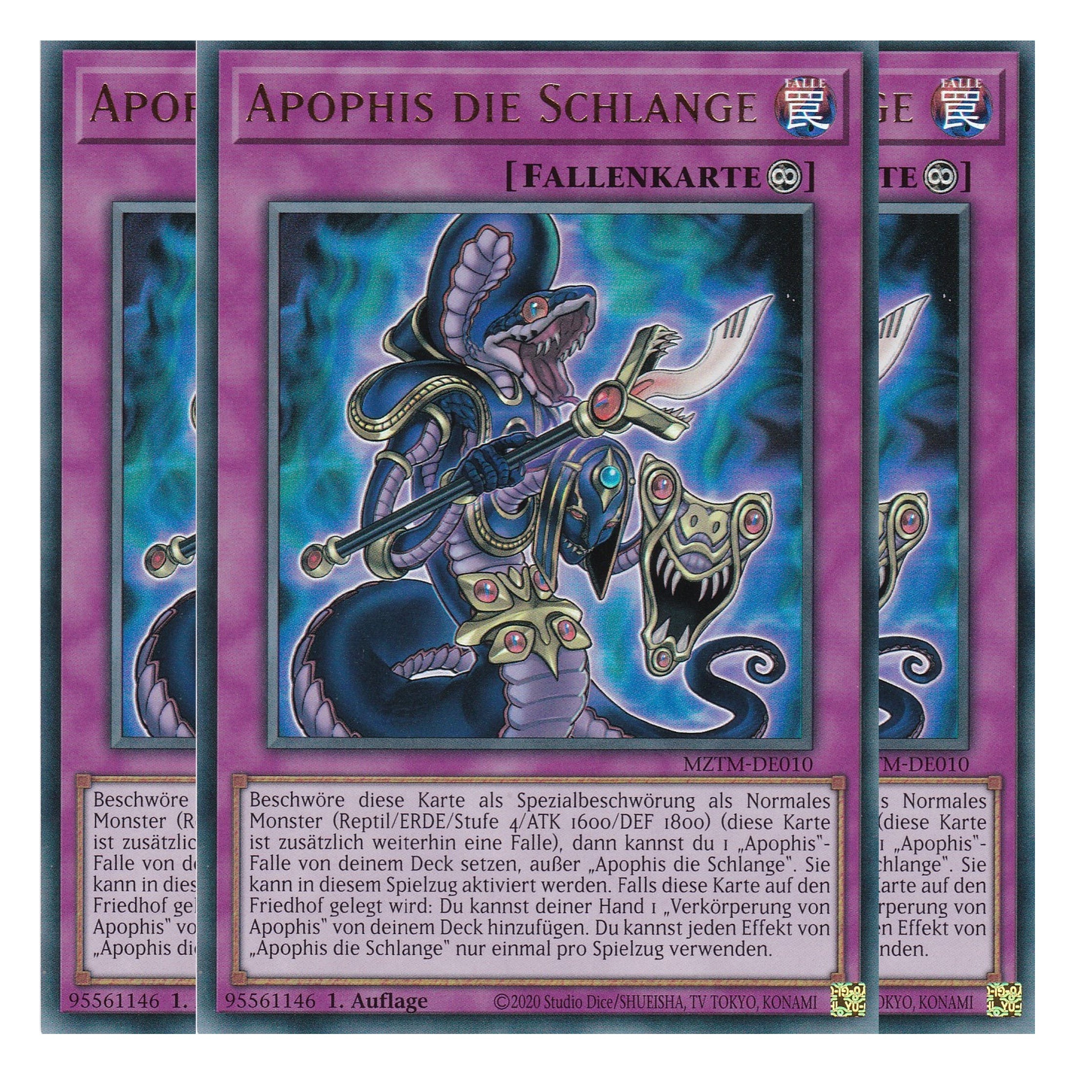 Apophis die Schlange - MZTM-DE010 - Ultra Rare - Deutsch - 1. Auflage - Maze of the Master - Playset (3 Kopien) - Yu-Gi-Oh!