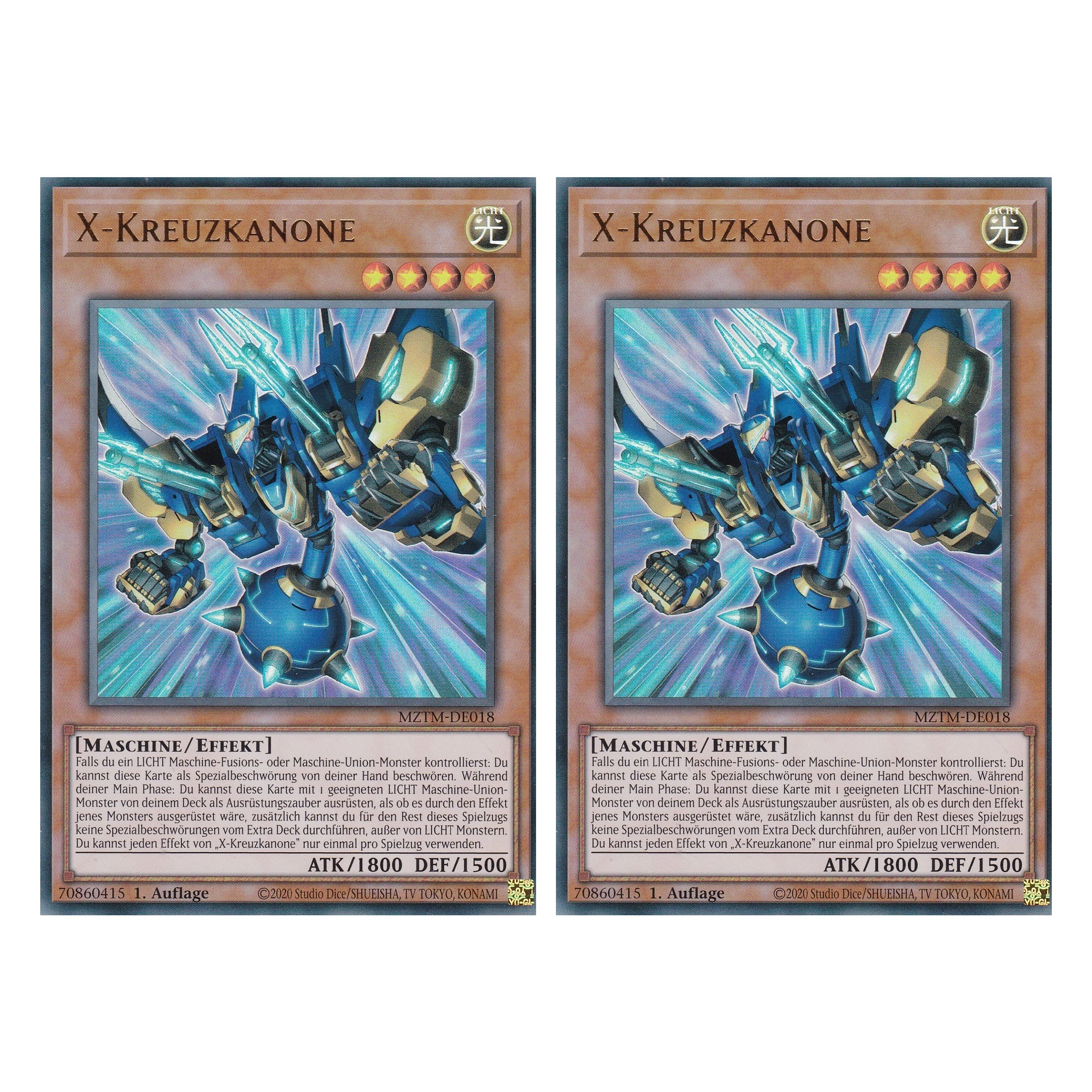 X-Kreuzkanone - MZTM-DE018 - Ultra Rare - Deutsch - 1. Auflage - Maze of the Master - Duo Set (2 Stück) - Yu-Gi-Oh!