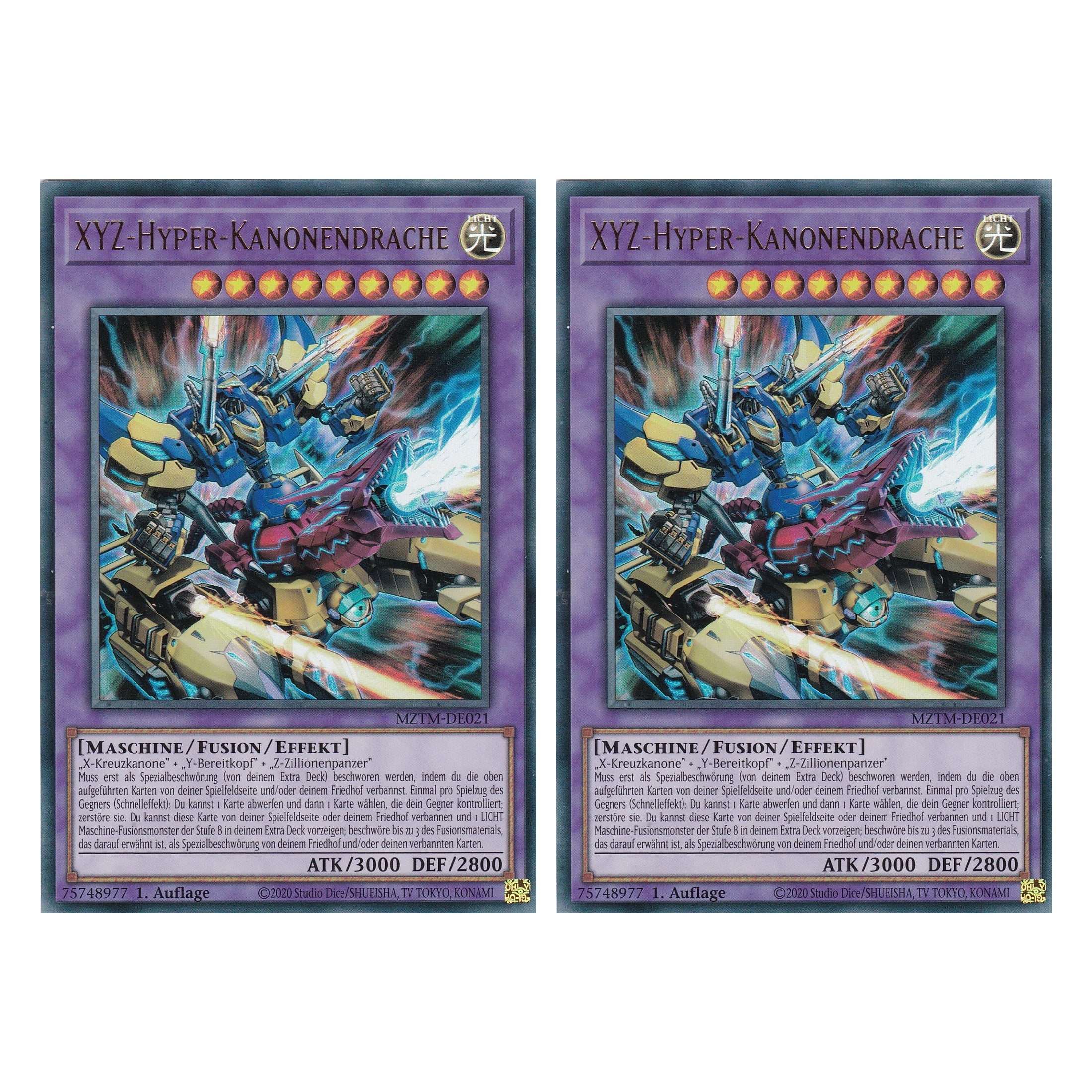 XYZ-Hyper-Kanonendrache - MZTM-DE021 - Ultra Rare - Deutsch - 1. Auflage - Maze of the Master - Duo Set (2 Stück) - Yu-Gi-Oh!