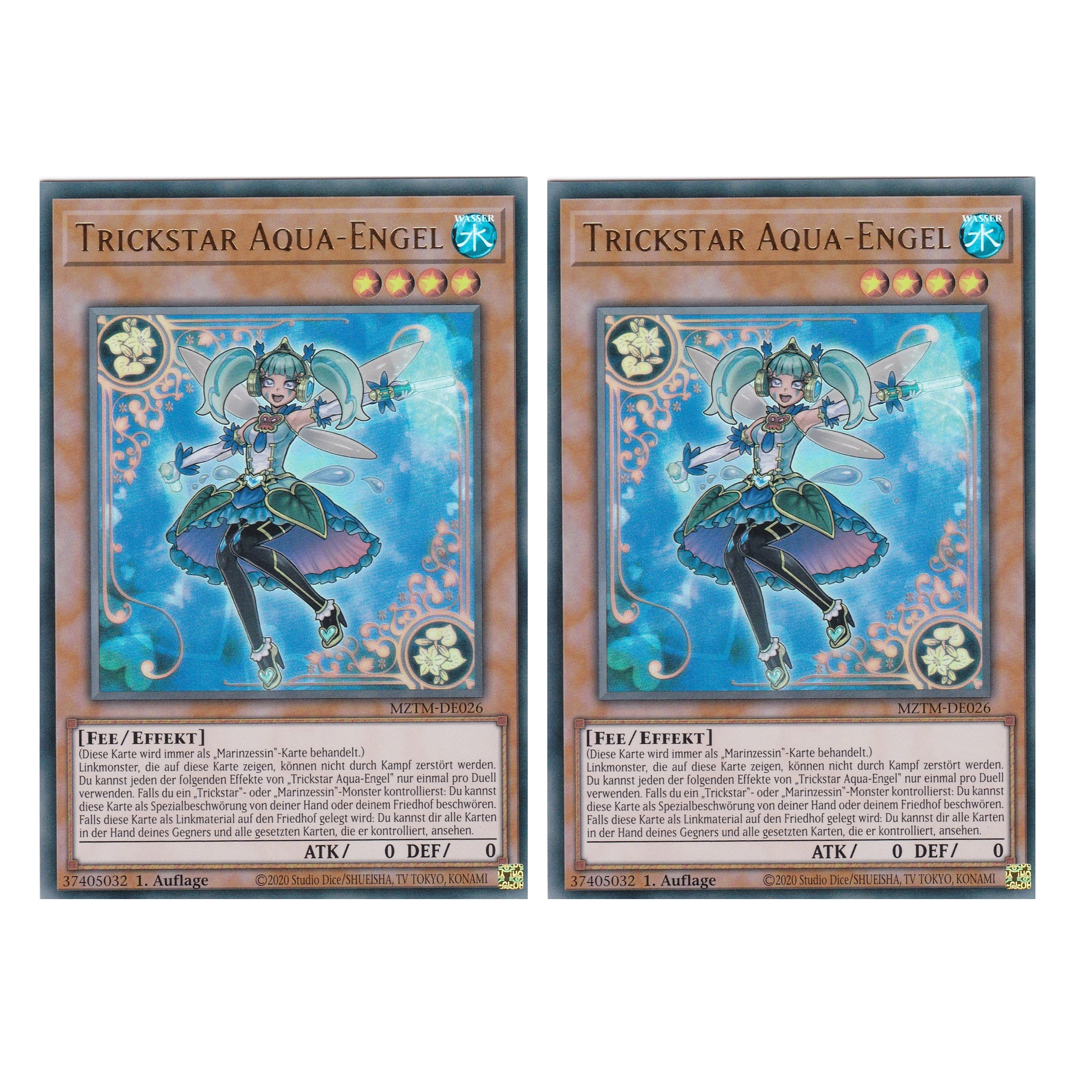Trickstar Aqua-Engel - MZTM-DE026 - Ultra Rare - Deutsch - 1. Auflage - Maze of the Master - Duo Set (2 Stück) - Yu-Gi-Oh!