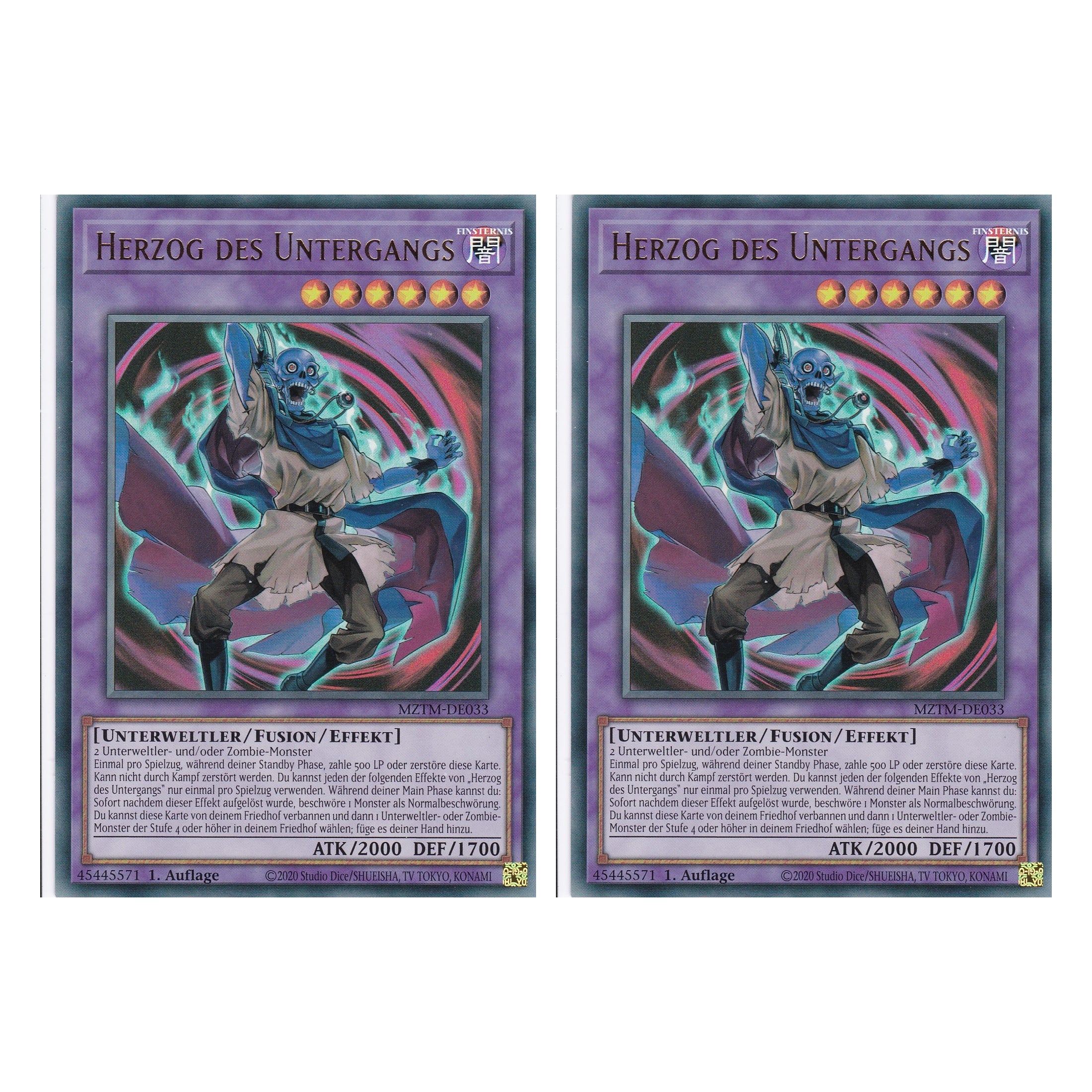 Der Herzog des Untergangs - MZTM-DE033 - Ultra Rare - Deutsch - 1. Auflage - Maze of the Master - Duo Set (2 Stück) - Yu-Gi-Oh!