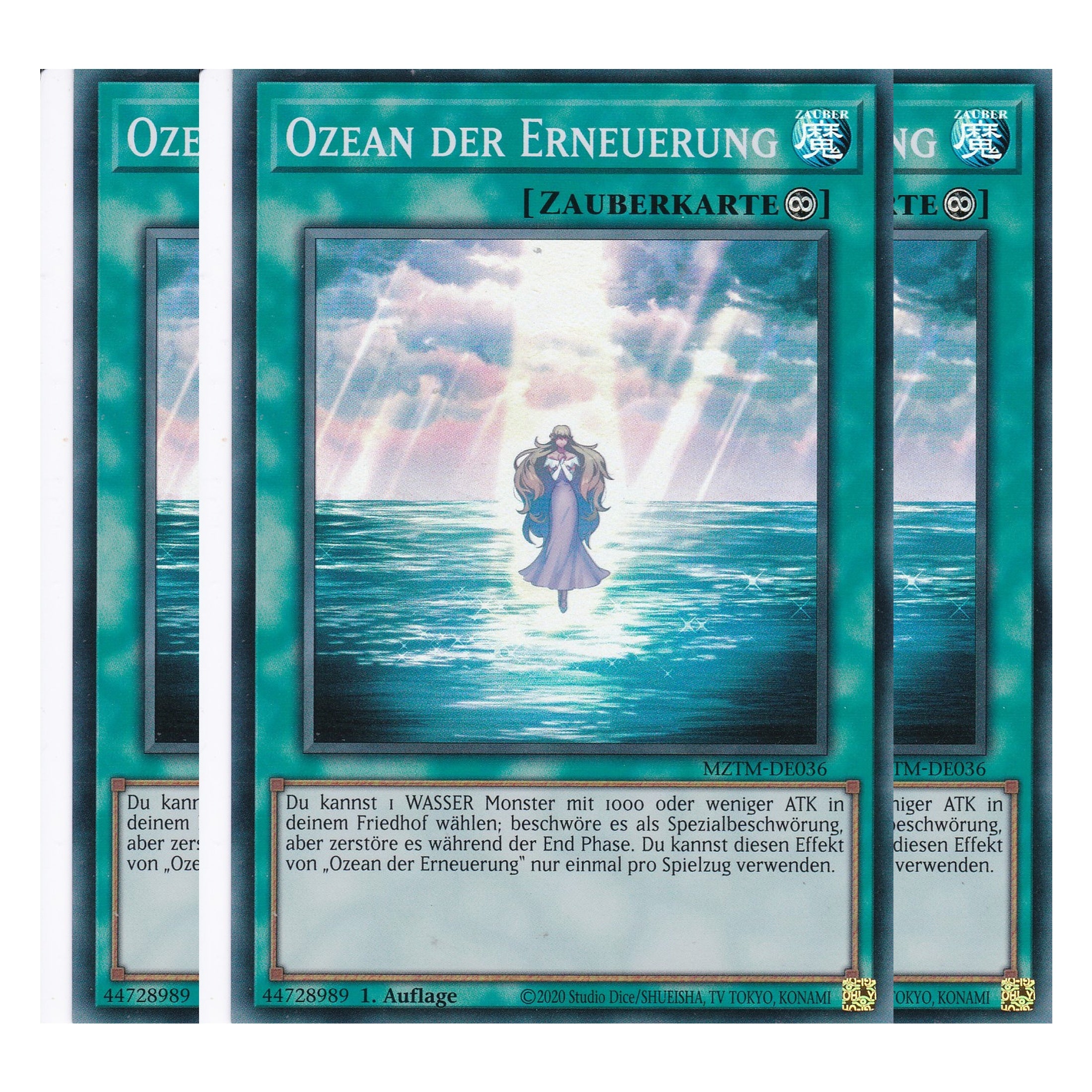 Ozean der Erneuerung - MZTM-DE036 - Super Rare - Deutsch - 1. Auflage - Maze of the Master - Playset (3 Kopien) - Yu-Gi-Oh!