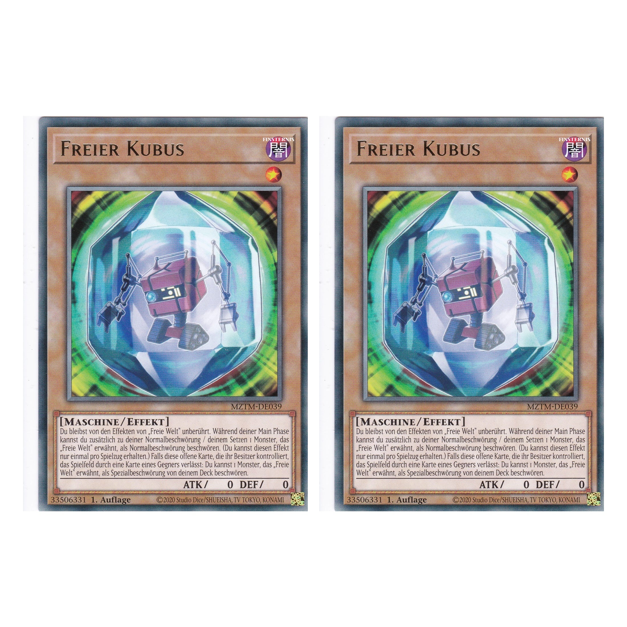 Freier Kubus - MZTM-DE039 - Rare - Deutsch - 1. Auflage - Maze of the Master - Duo Set (2 Stück) - Yu-Gi-Oh!