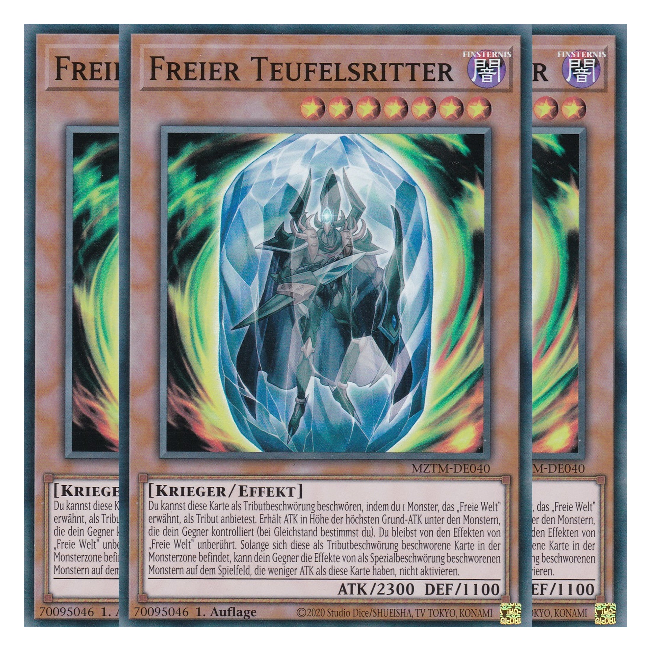 Freier Teufelsritter - MZTM-DE040 - Super Rare - Deutsch - 1. Auflage - Maze of the Master - Playset (3 Kopien) - Yu-Gi-Oh!