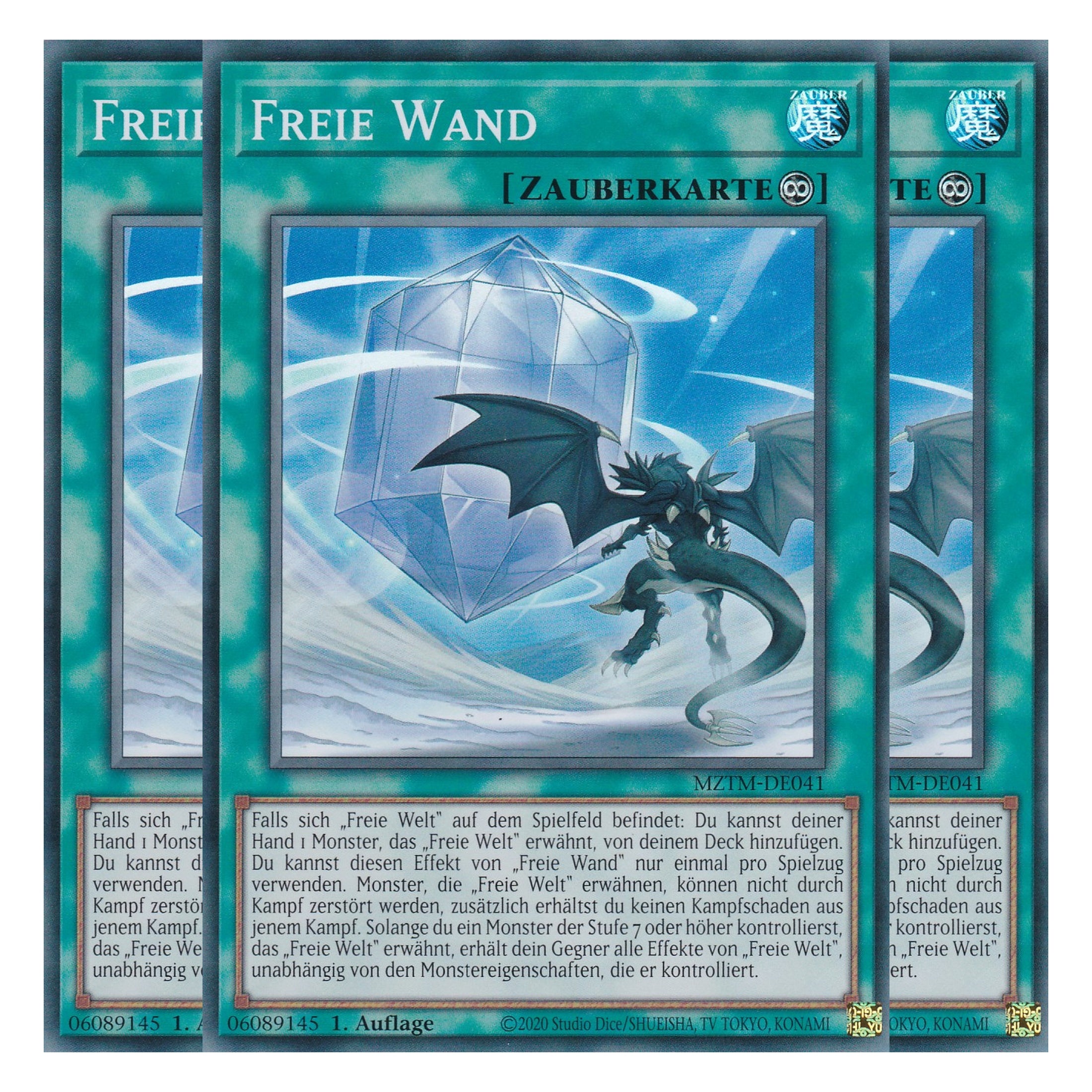 Freie Wand - MZTM-DE041 - Super Rare - Deutsch - 1. Auflage - Maze of the Master - Playset (3 Kopien) - Yu-Gi-Oh!