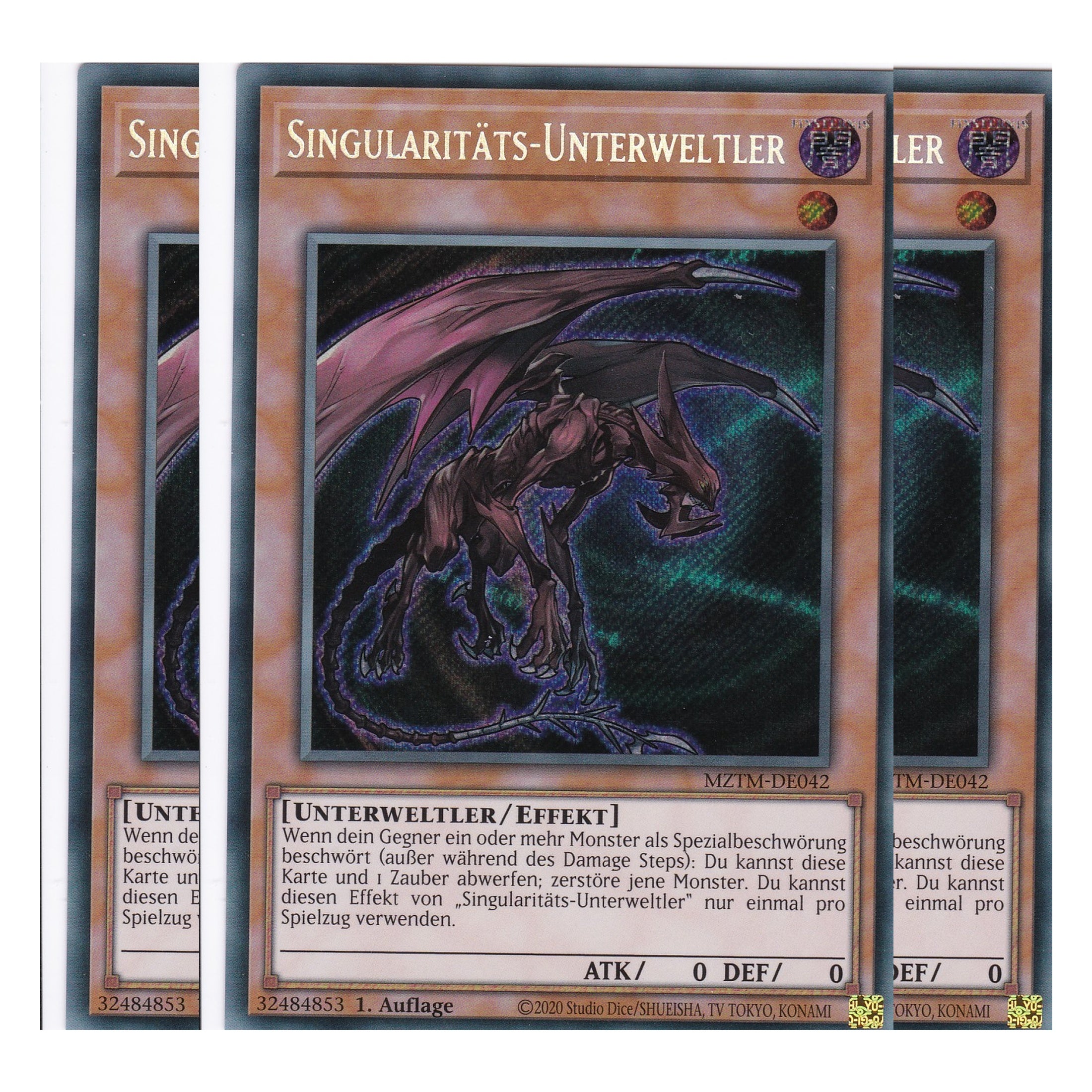 Singularitäts-Unterweltler - MZTM-DE042 - Secret Rare - Deutsch - 1. Auflage - Maze of the Master - Playset (3 Kopien) - Yu-Gi-Oh!