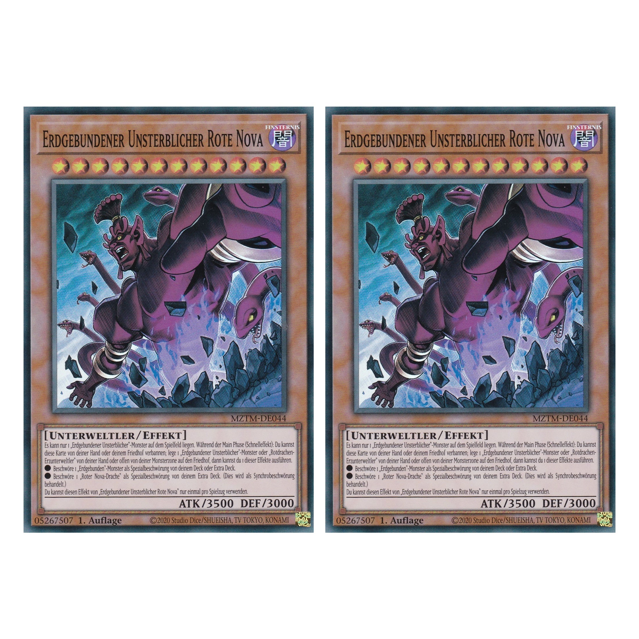 Erdgebundener Unsterblicher Rote Nova - MZTM-DE044 - Super Rare - Deutsch - 1. Auflage - Maze of the Master - Duo Set (2 Stück) - Yu-Gi-Oh!