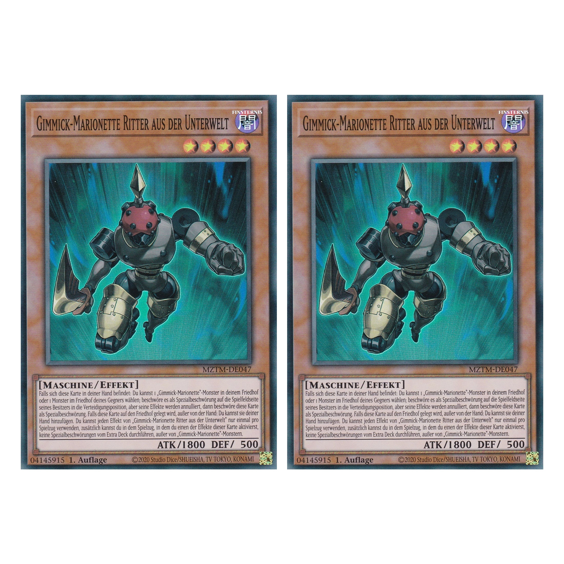 Gimmick-Marionette Ritter aus der Unterwelt - MZTM-DE047 - Super Rare - Deutsch - 1. Auflage - Maze of the Master - Duo Set (2 Stück) - Yu-Gi-Oh!