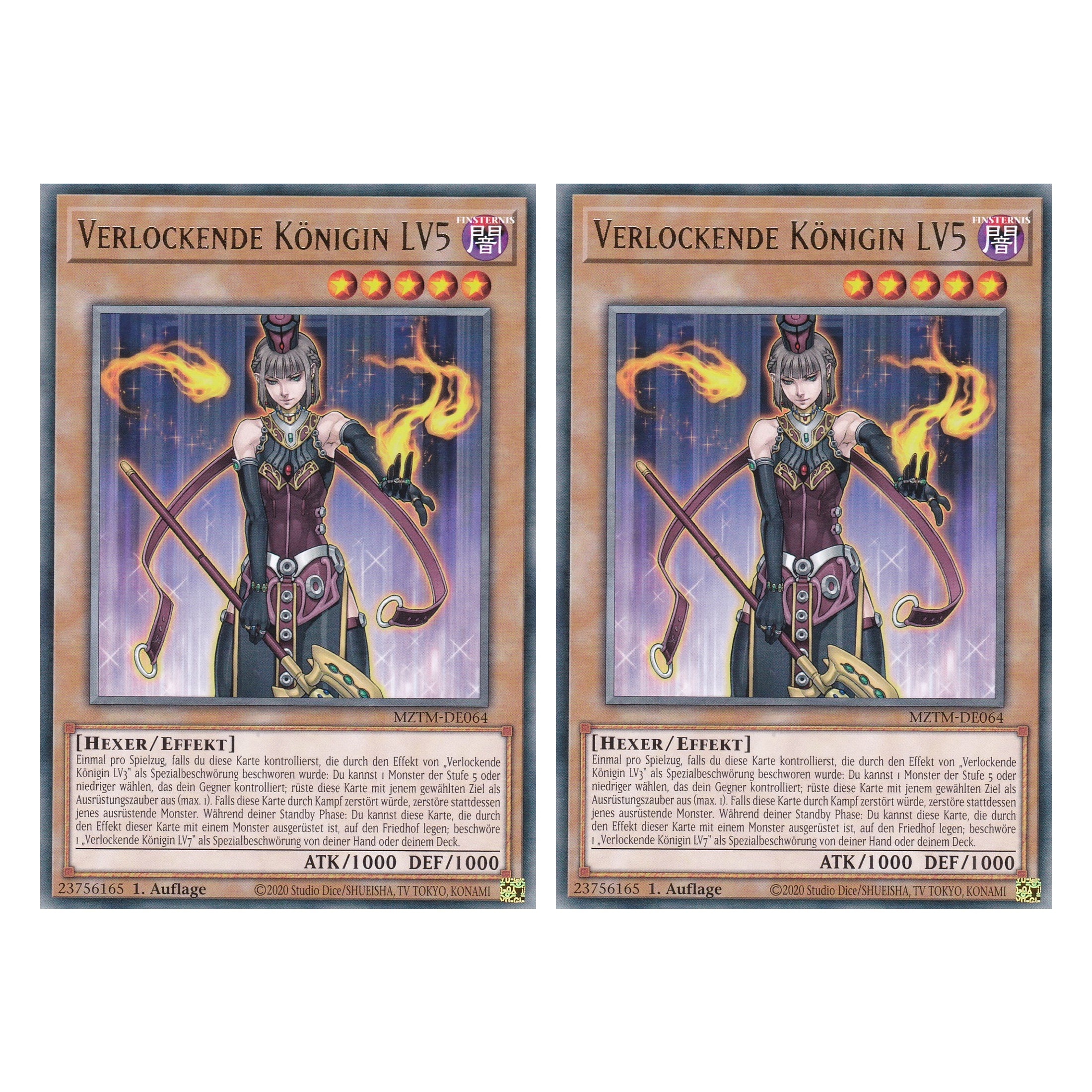 Verlockende Königin LV5 - MZTM-DE064 - Rare - Deutsch - 1. Auflage - Maze of the Master - Duo Set (2 Stück) - Yu-Gi-Oh!