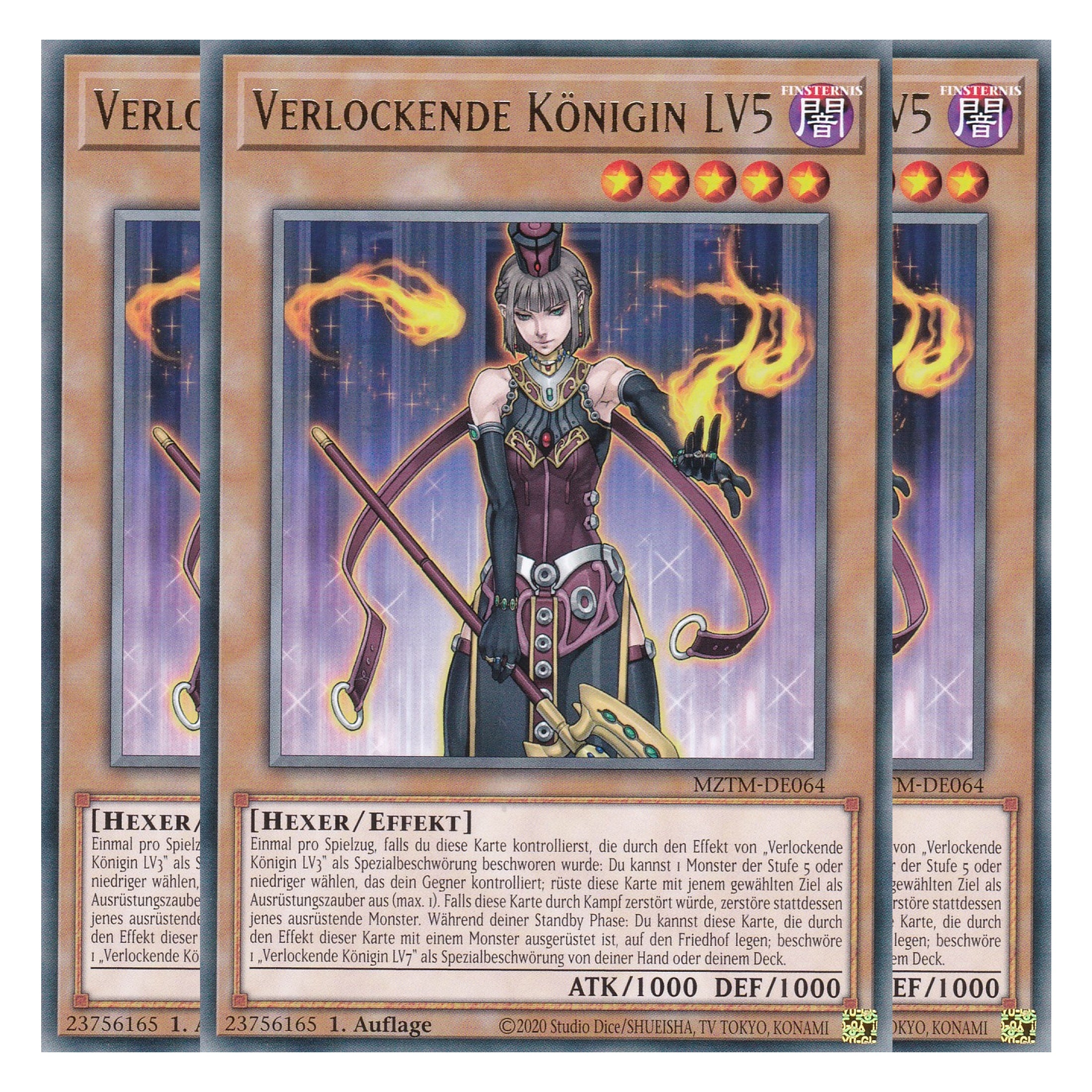 Verlockende Königin LV5 - MZTM-DE064 - Rare - Deutsch - 1. Auflage - Maze of the Master - Playset (3 Kopien) - Yu-Gi-Oh!