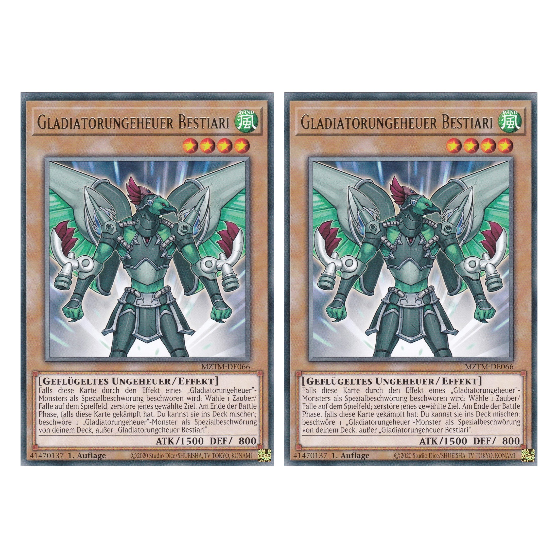 Gladiatorungeheuer Bestiari - MZTM-DE066 - Rare - Deutsch - 1. Auflage - Maze of the Master - Duo Set (2 Stück) - Yu-Gi-Oh!