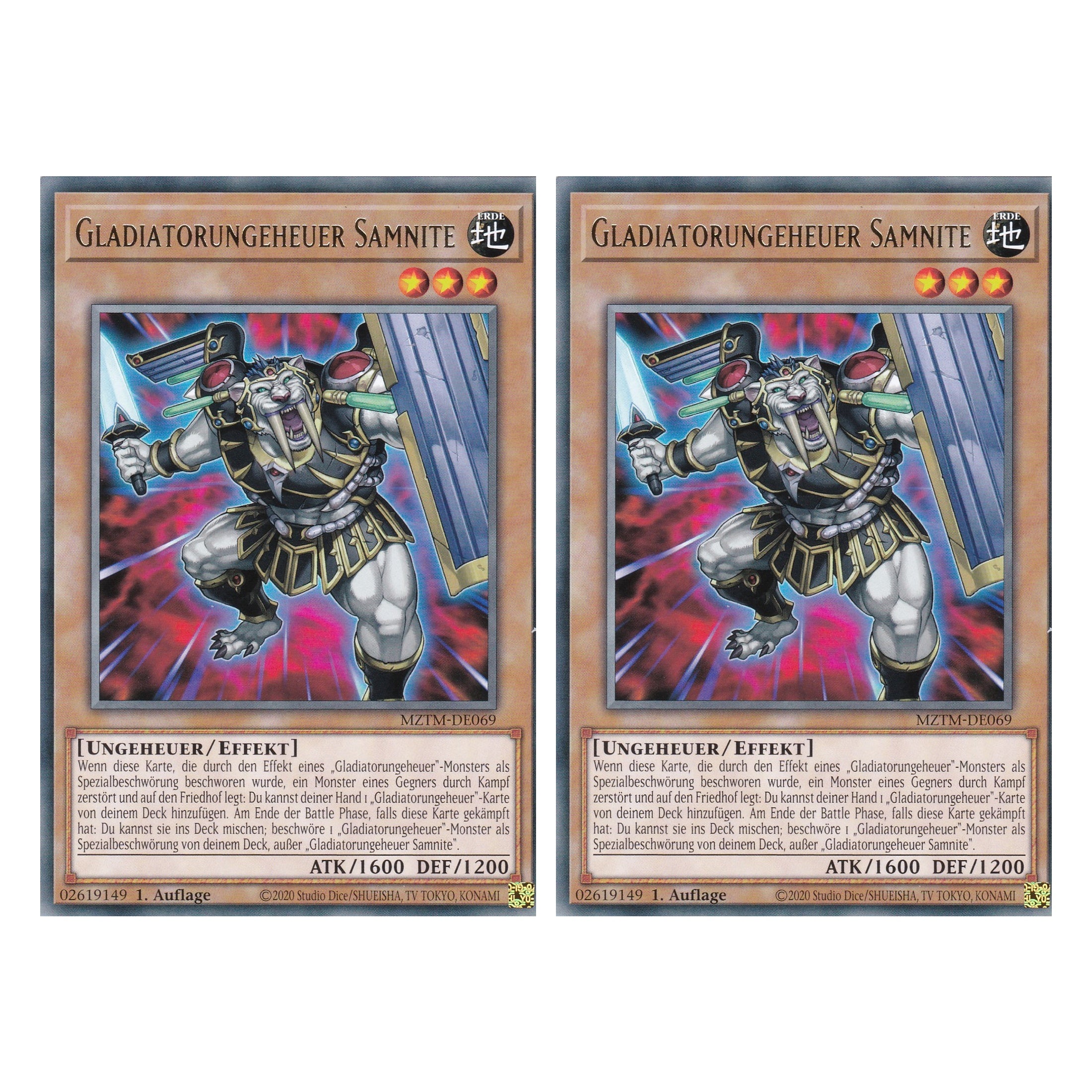 Gladiatorungeheuer Samnite - MZTM-DE069 - Rare - Deutsch - 1. Auflage - Maze of the Master - Duo Set (2 Stück) - Yu-Gi-Oh!