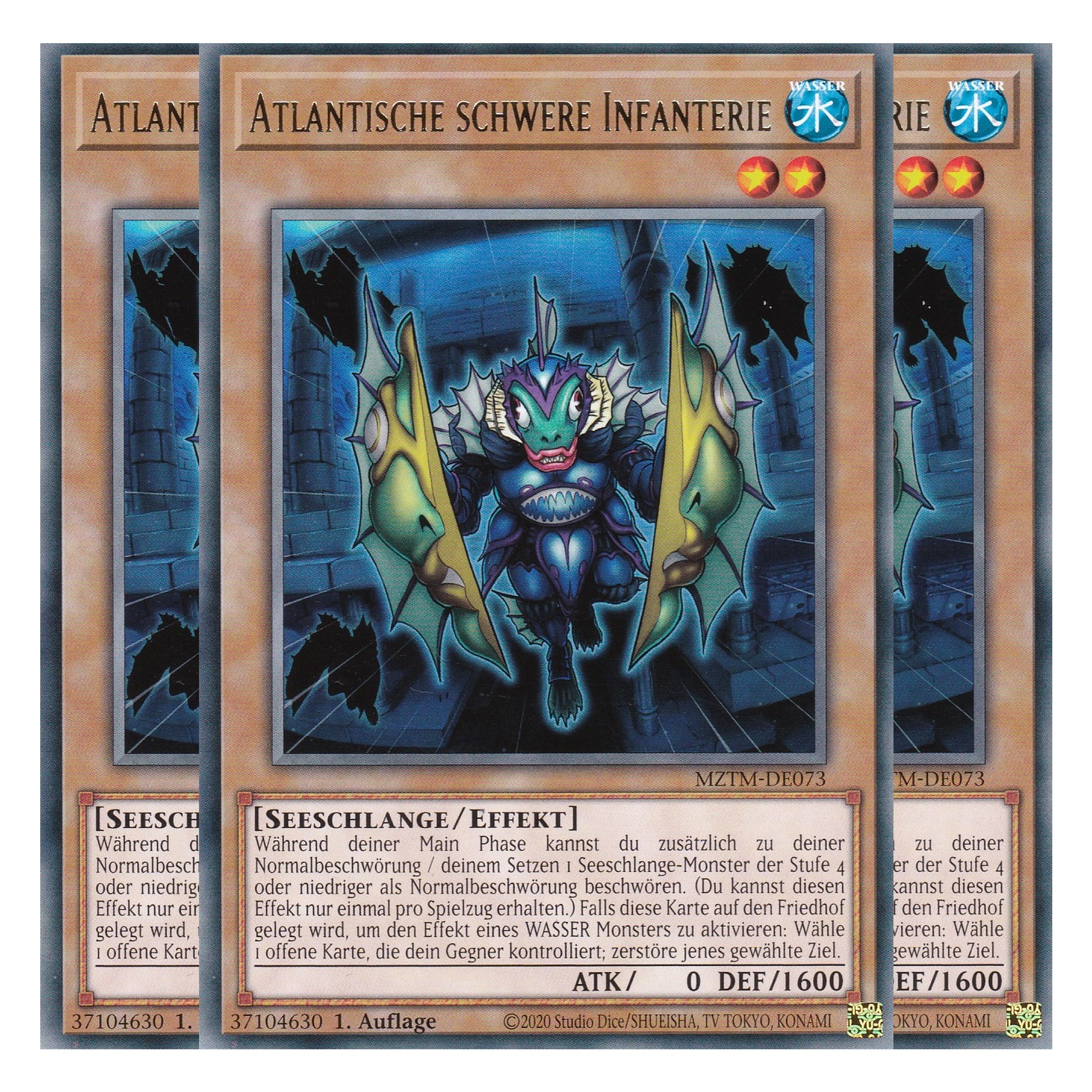 Atlantische schwere Infanterie - MZTM-DE073 - Rare - Deutsch - 1. Auflage - Maze of the Master - Playset (3 Kopien) - Yu-Gi-Oh!