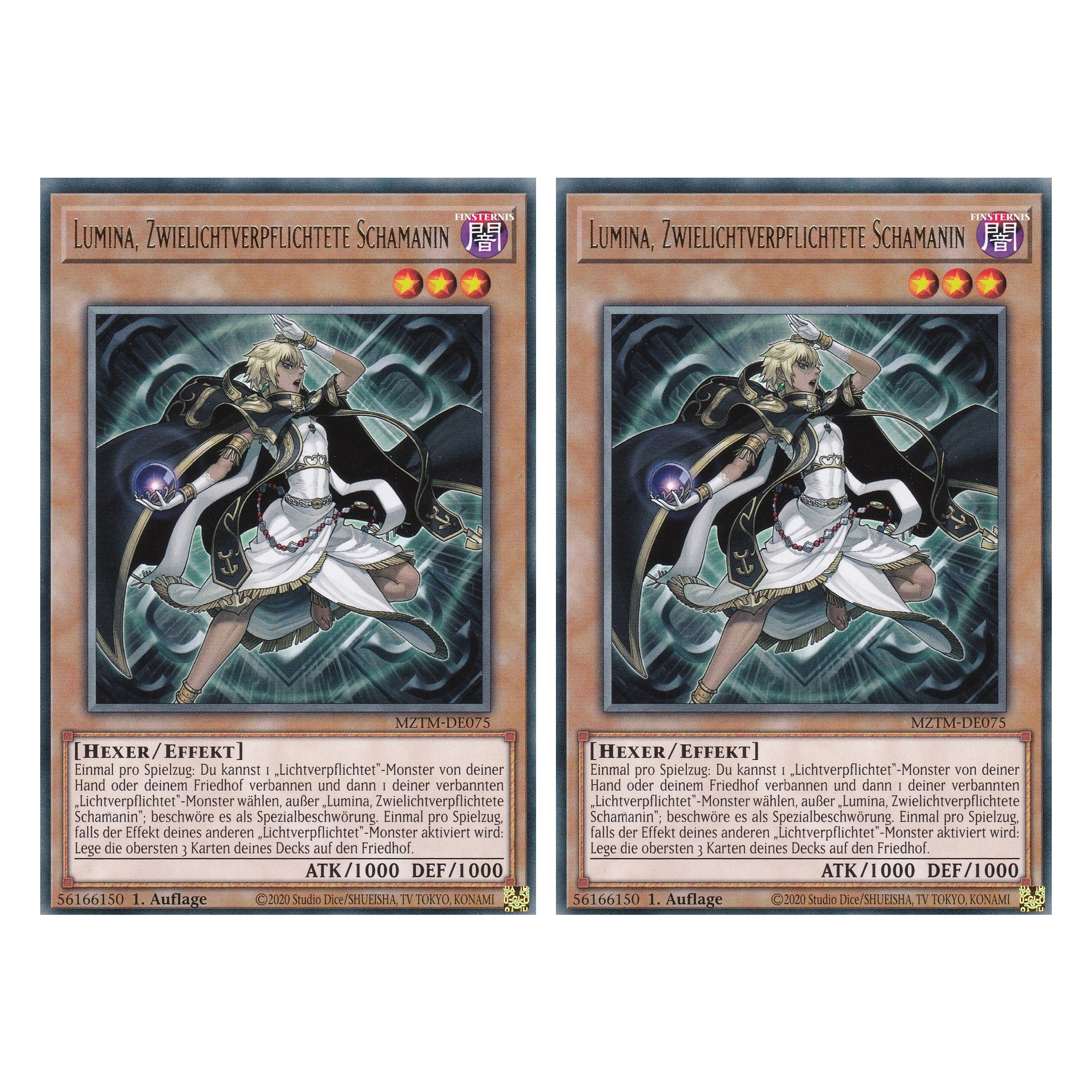 Lumina, Zwielichtverpflichtete Schamanin - MZTM-DE075 - Rare - Deutsch - 1. Auflage - Maze of the Master - Duo Set (2 Stück) - Yu-Gi-Oh!