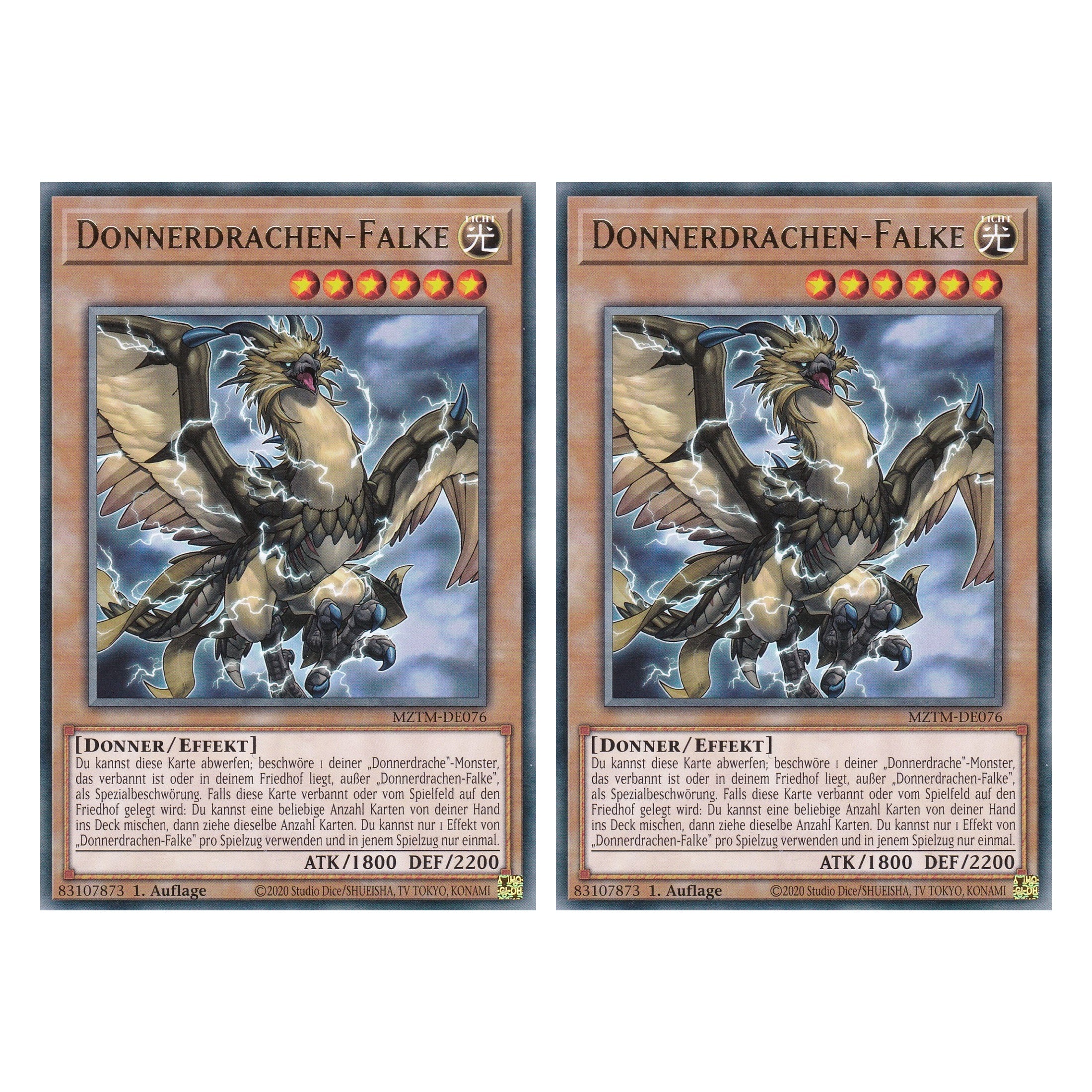 Donnerdrachen-Falke - MZTM-DE076 - Rare - Deutsch - 1. Auflage - Maze of the Master - Duo Set (2 Stück) - Yu-Gi-Oh!