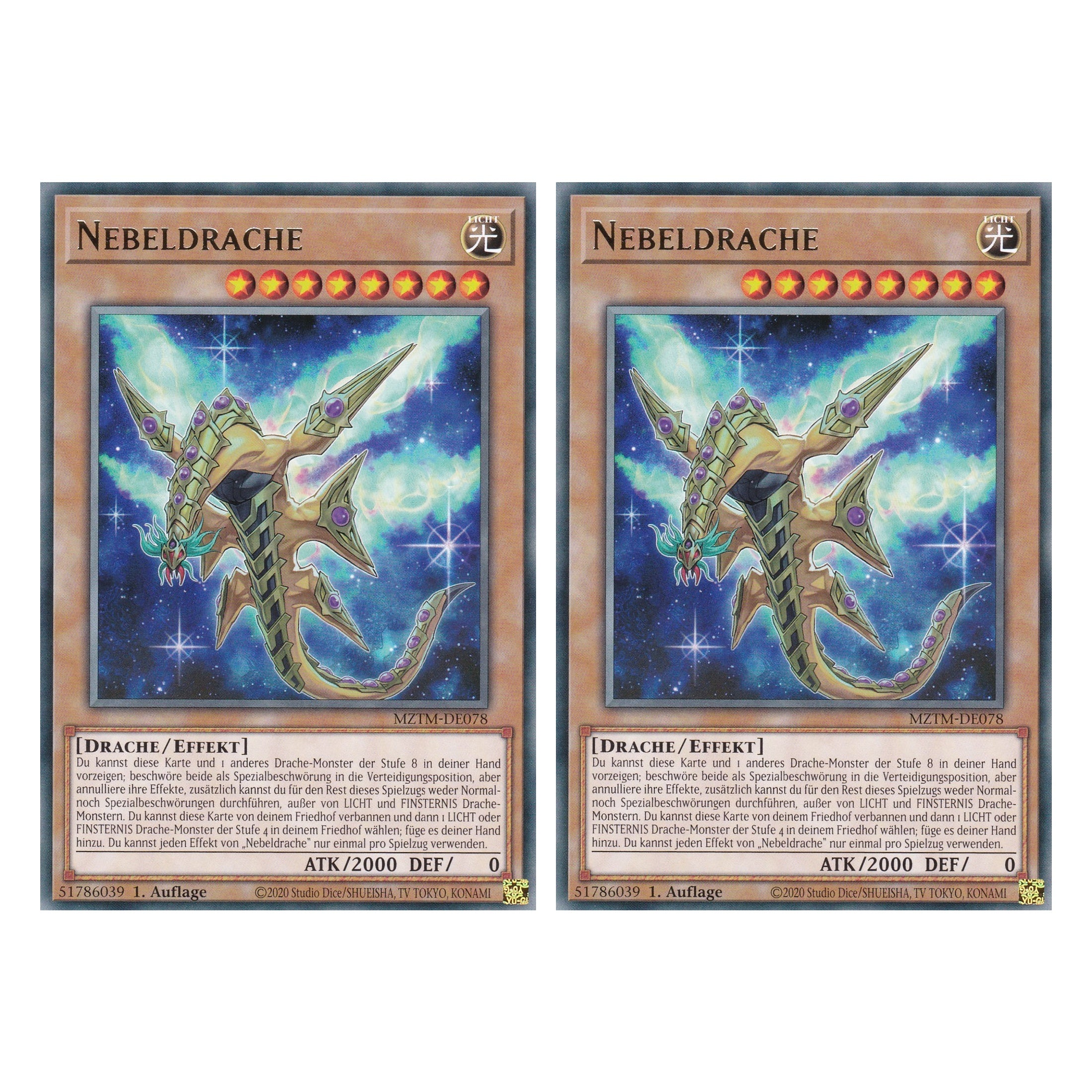 Nebeldrache - MZTM-DE078 - Rare - Deutsch - 1. Auflage - Maze of the Master - Duo Set (2 Stück) - Yu-Gi-Oh!