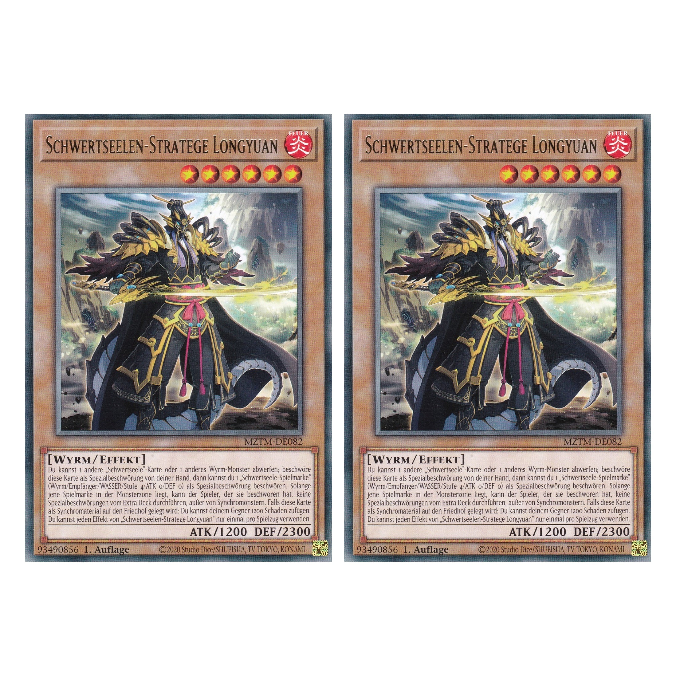 Schwertseelen-Stratege Longyuan - MZTM-DE082 - Rare - Deutsch - 1. Auflage - Maze of the Master - Duo Set (2 Stück) - Yu-Gi-Oh!