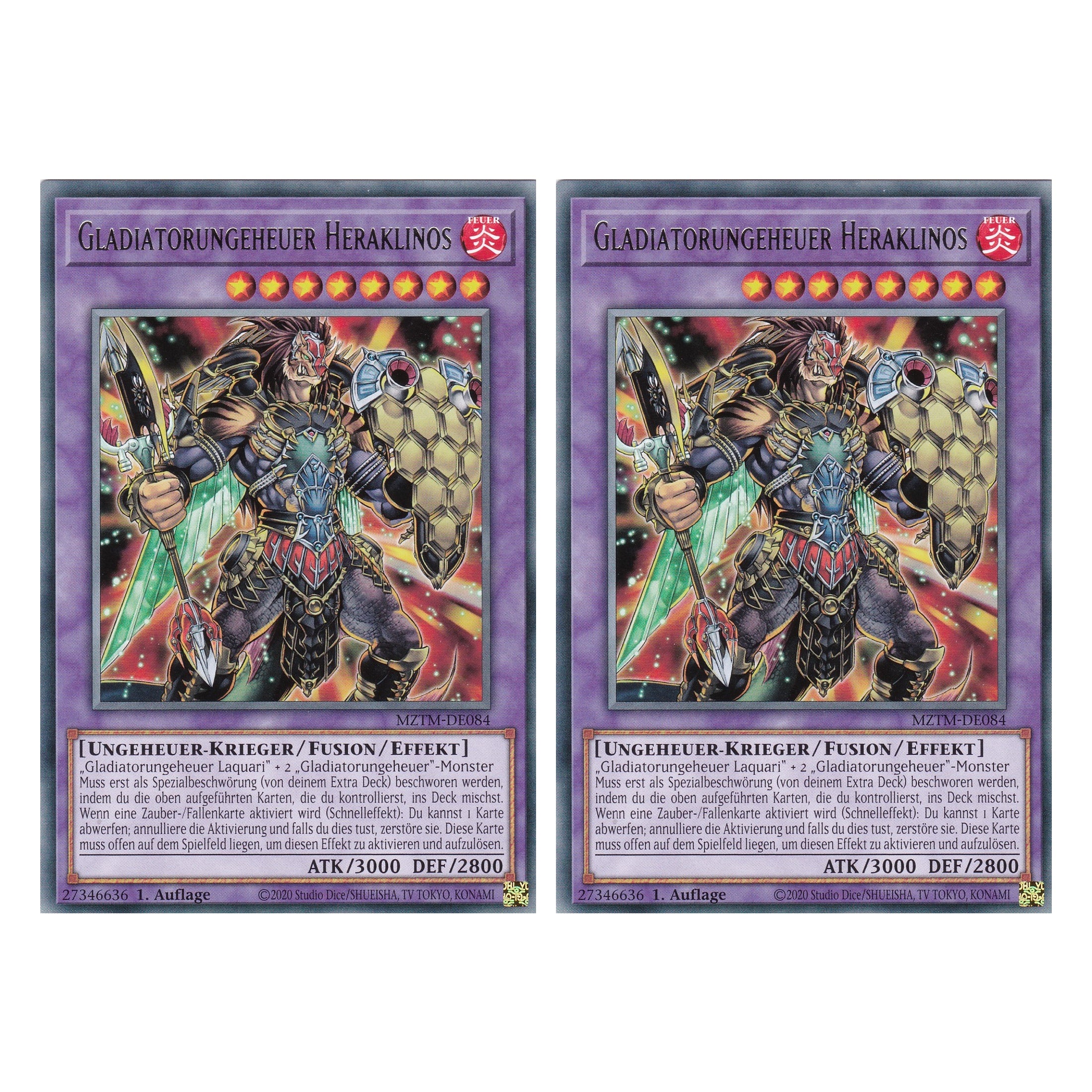 Gladiatorungeheuer Heraklinos - MZTM-DE084 - Rare - Deutsch - 1. Auflage - Maze of the Master - Duo Set (2 Stück) - Yu-Gi-Oh!