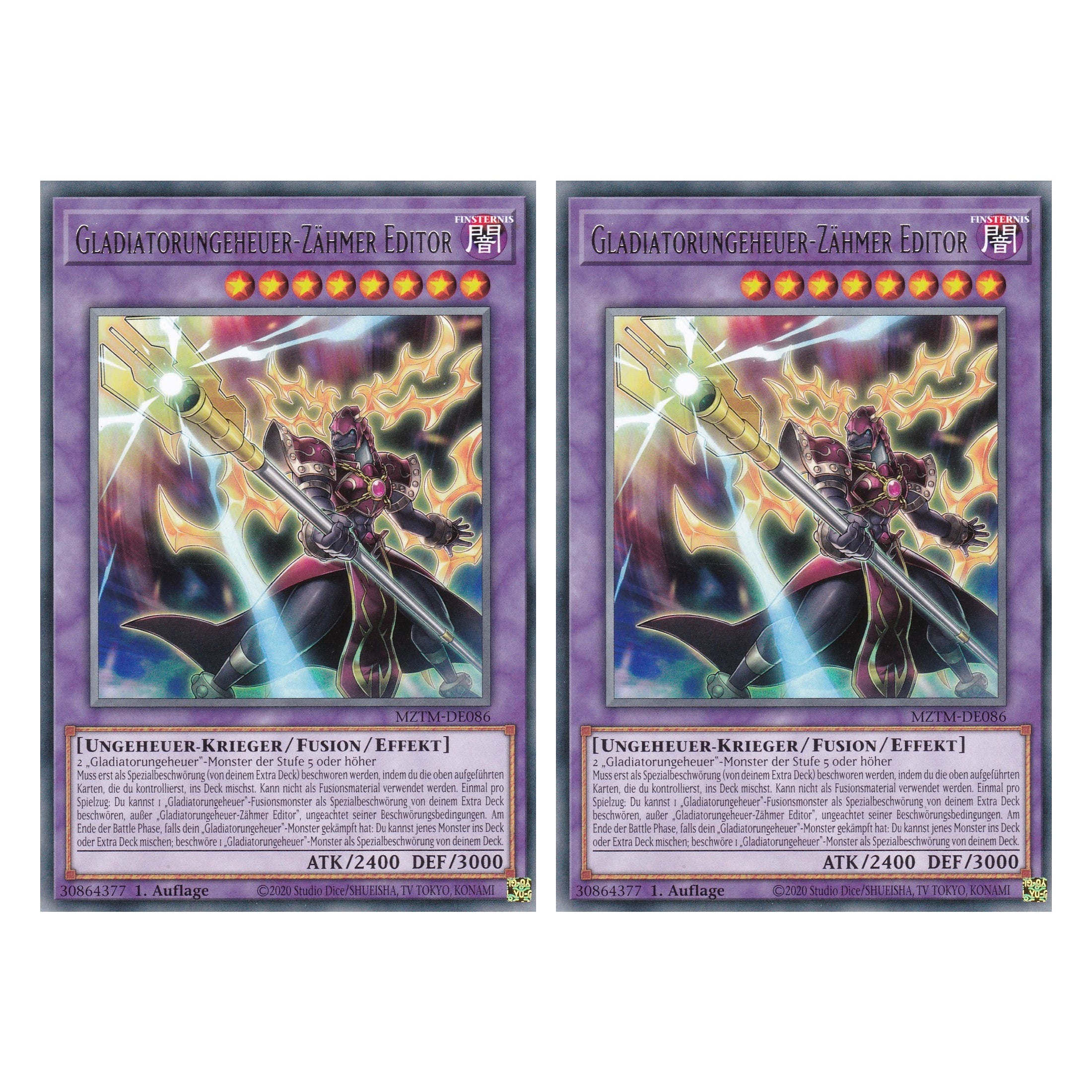 Gladiatorungeheuer-Zähmer Editor - MZTM-DE086 - Rare - Deutsch - 1. Auflage - Maze of the Master - Duo Set (2 Stück) - Yu-Gi-Oh!