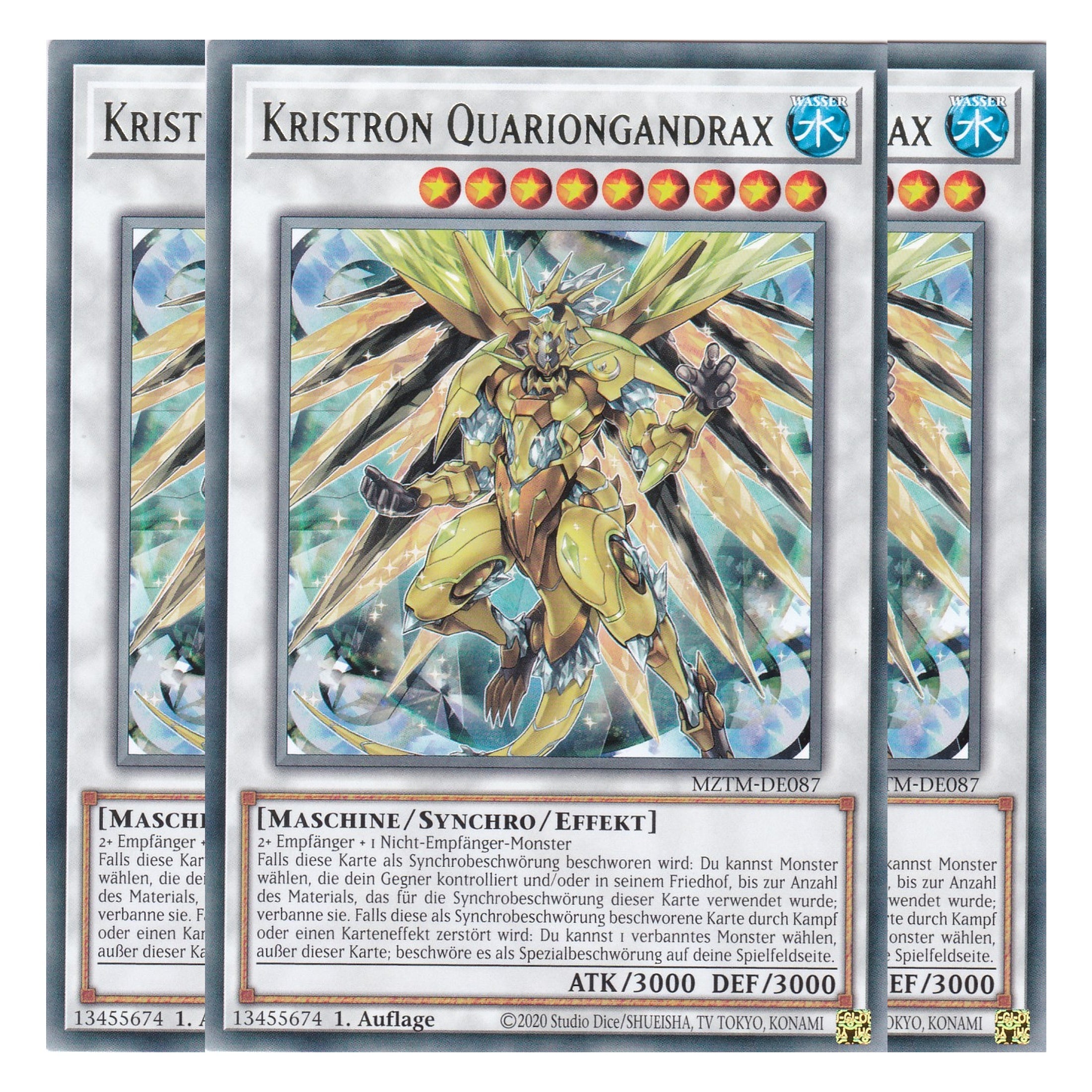 Kristron Quariongandrax - MZTM-DE087 - Rare - Deutsch - 1. Auflage - Maze of the Master - Playset (3 Kopien) - Yu-Gi-Oh!