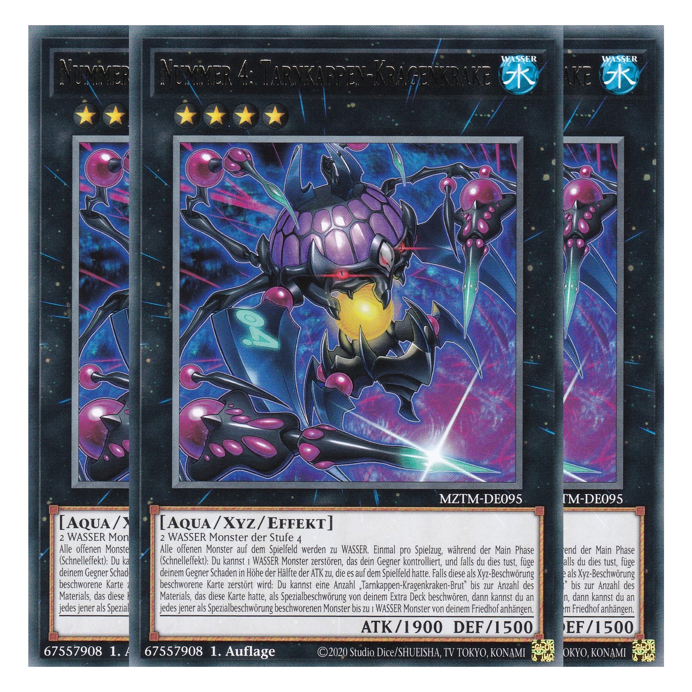Nummer 4: Tarnkappen-Kragenkrake - MZTM-DE095 - Rare - Deutsch - 1. Auflage - Maze of the Master - Playset (3 Kopien) - Yu-Gi-Oh!