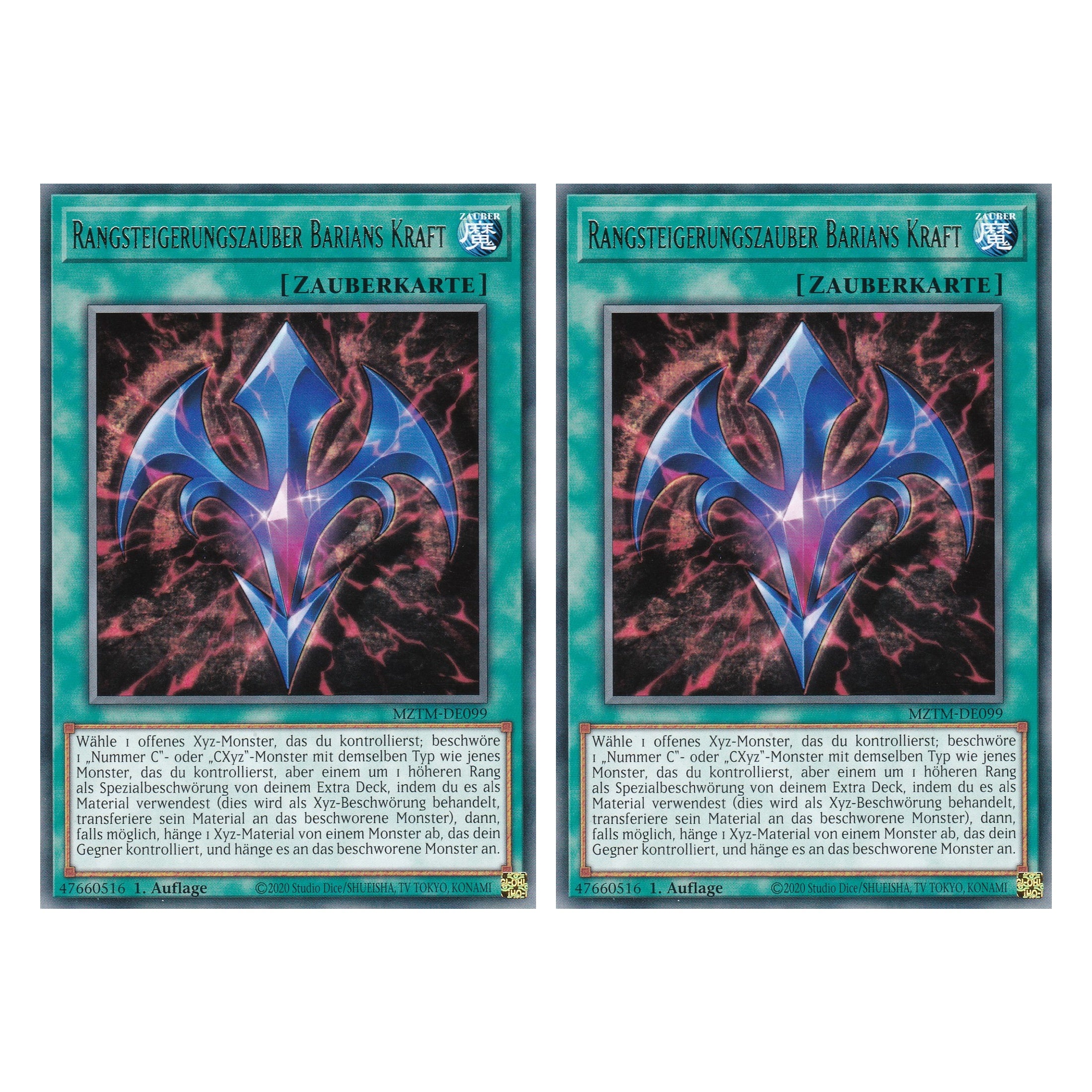 Rangsteigerungszauber Barians Kraft - MZTM-DE099 - Rare - Deutsch - 1. Auflage - Maze of the Master - Duo Set (2 Stück) - Yu-Gi-Oh!